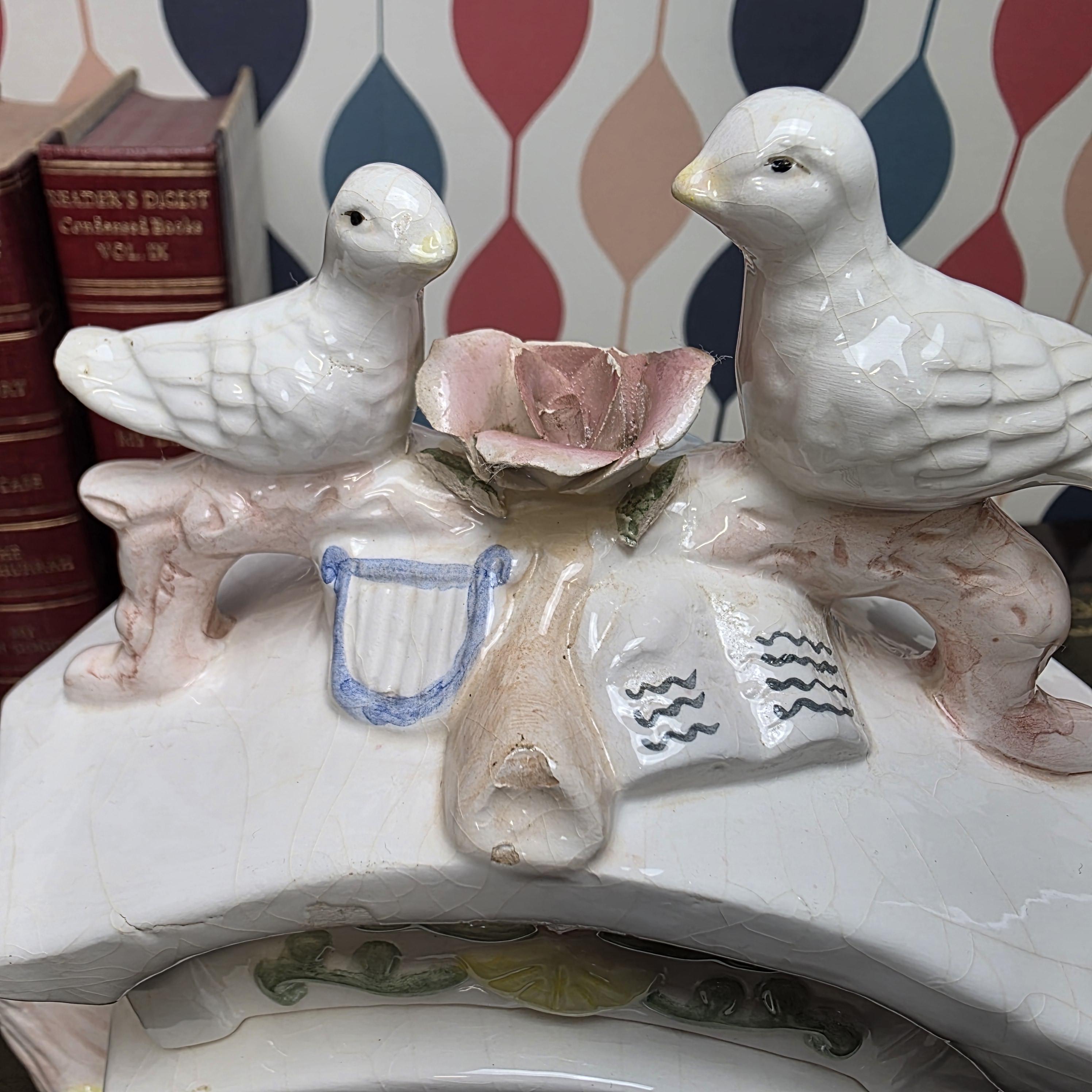 Vintage Bird Ceramic Cottage Dove Figurine Novelty Tea Pot Collectible Teaware Cottagecore Kitchen Decor