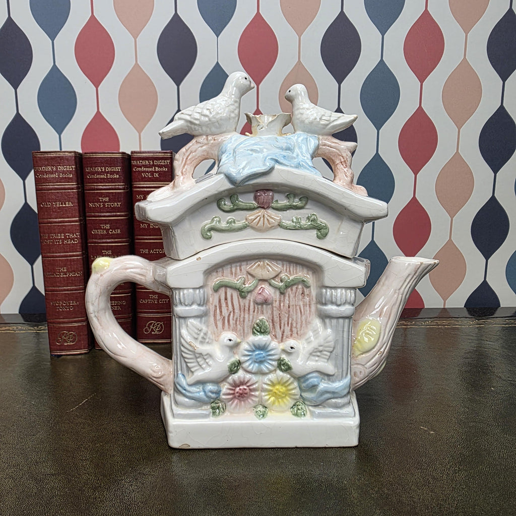 Vintage Bird Ceramic Cottage Dove Figurine Novelty Tea Pot Collectible Teaware Cottagecore Kitchen Decor