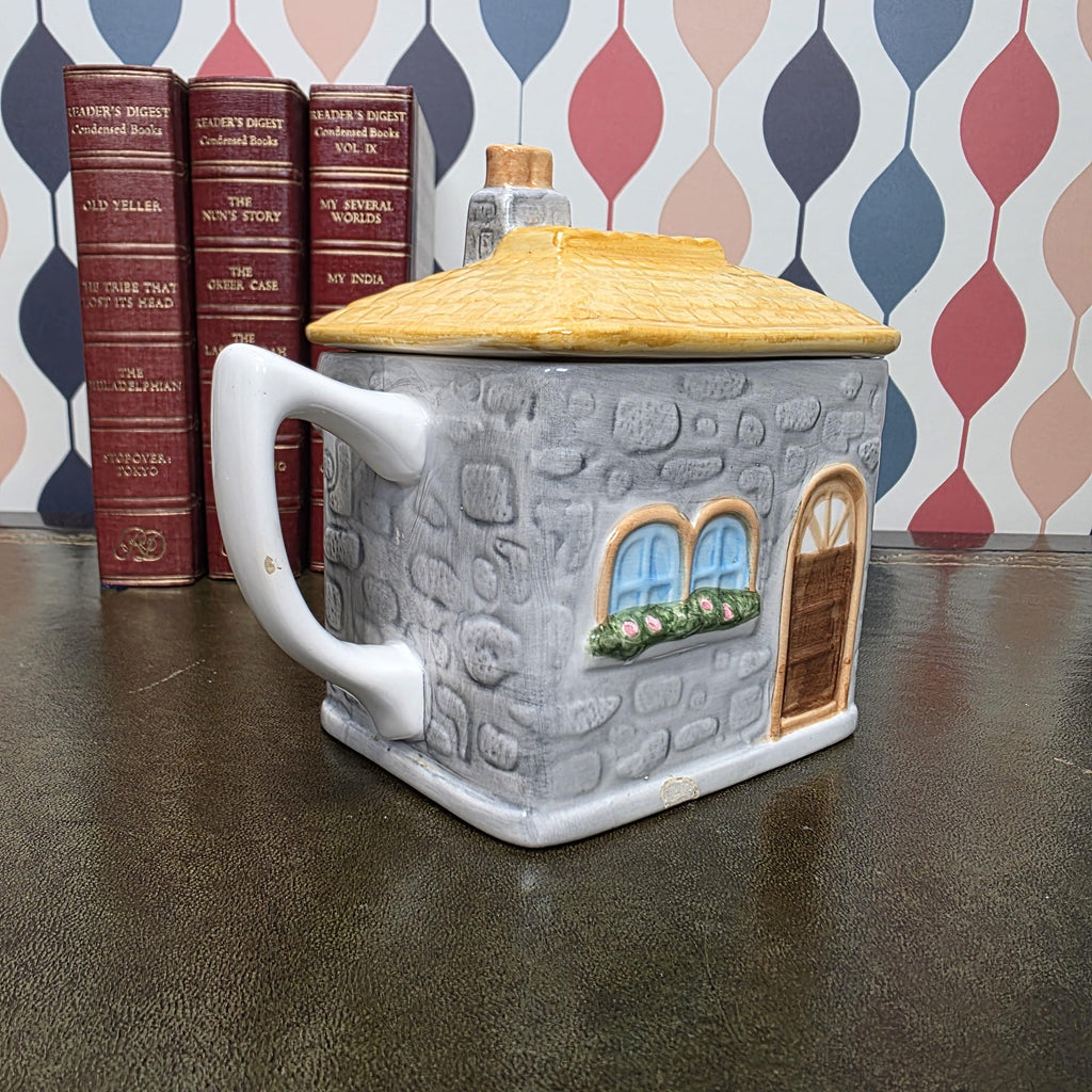 Cottage House Teapot Novelty Ceramic Ye Olde Tea Shoppe Collectible Kitchen Decor Tea Lover
