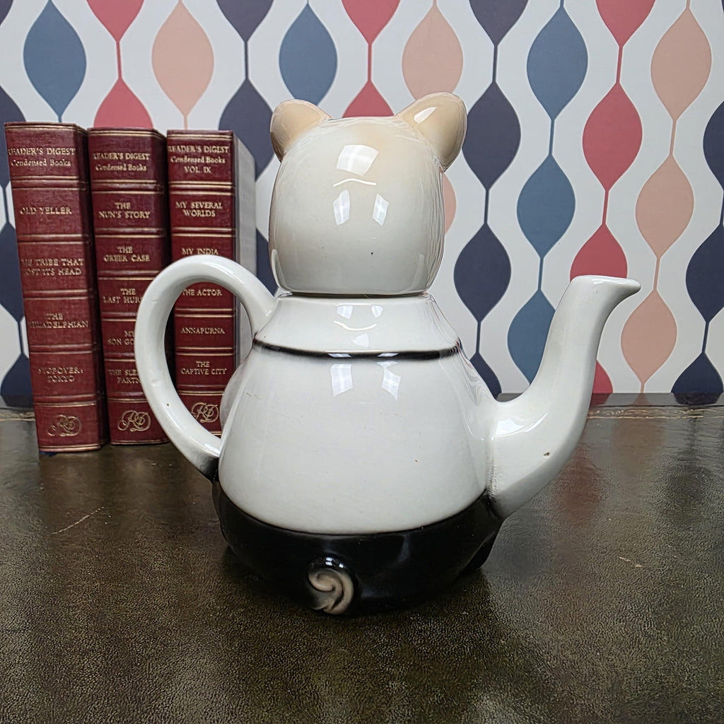 Tony Wood Staffordshire Pig Figural Teapot Master Piggy Character Teapot Collectible English Novelty Teaware