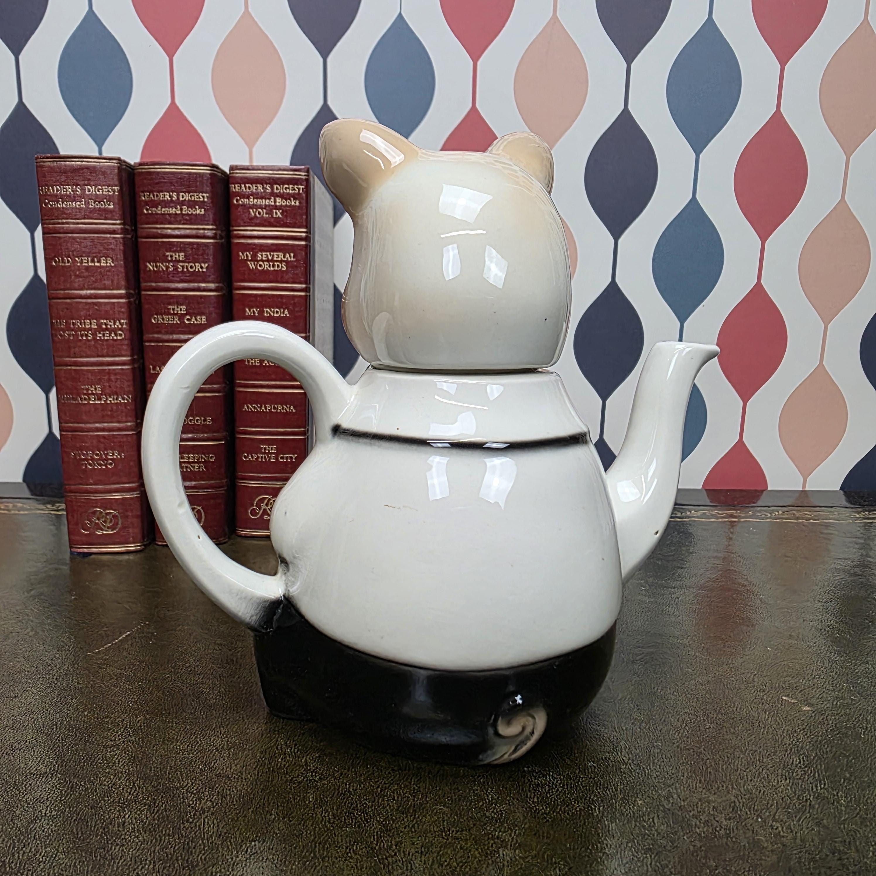 Tony Wood Staffordshire Pig Figural Teapot Master Piggy Character Teapot Collectible English Novelty Teaware