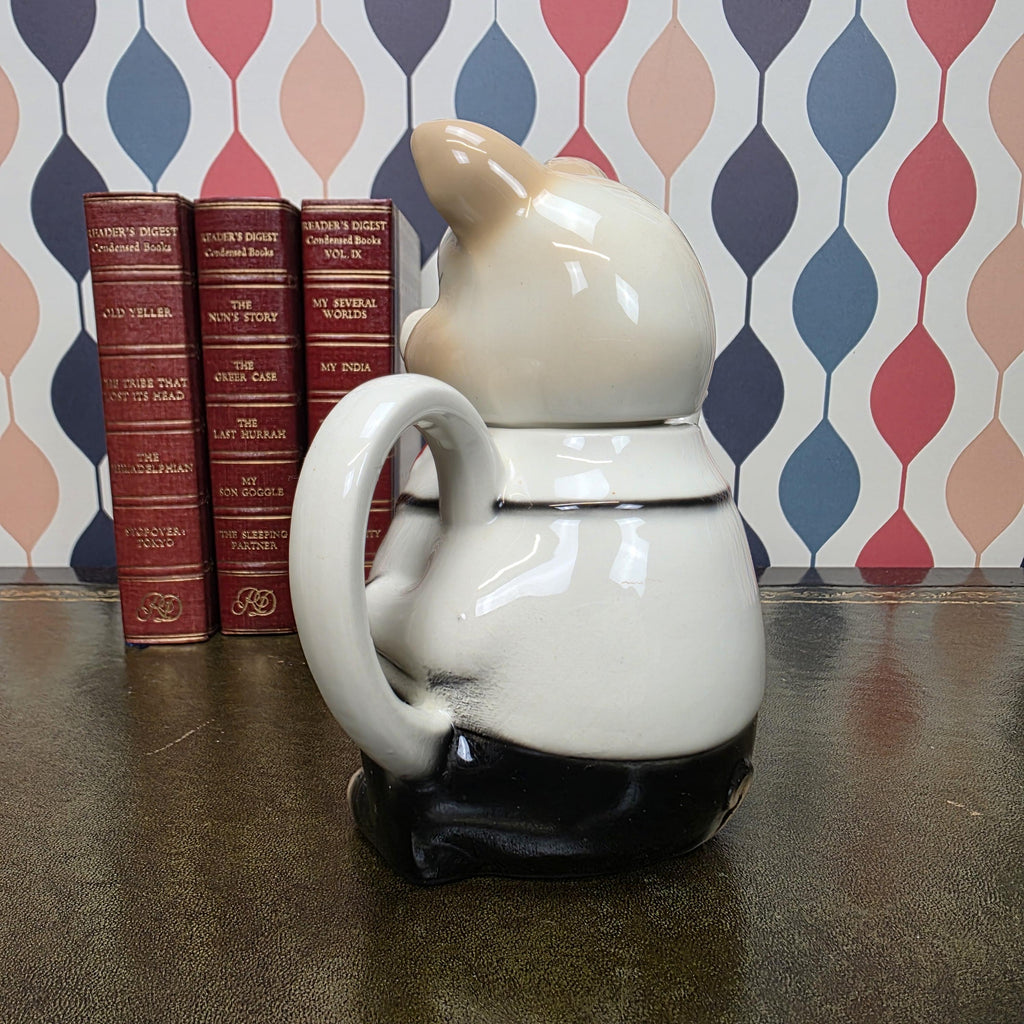 Tony Wood Staffordshire Pig Figural Teapot Master Piggy Character Teapot Collectible English Novelty Teaware