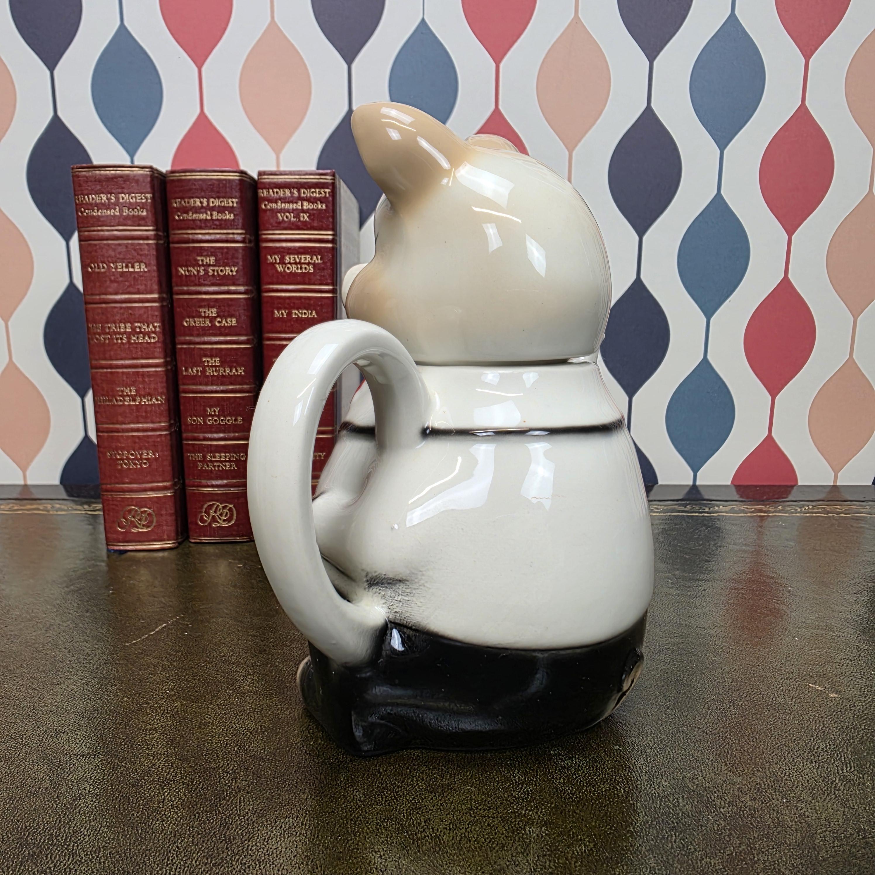 Tony Wood Staffordshire Pig Figural Teapot Master Piggy Character Teapot Collectible English Novelty Teaware