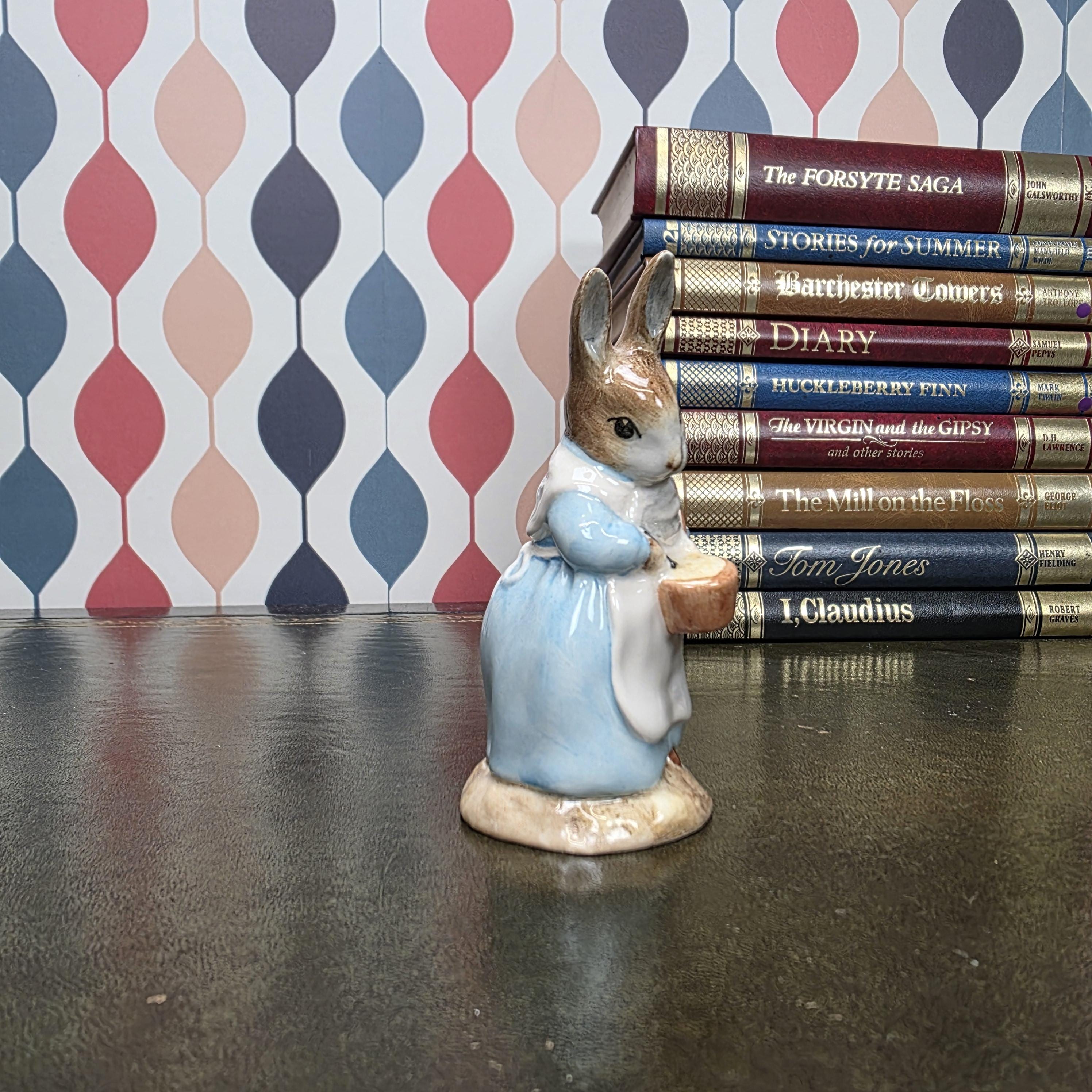 Royal Albert Beatrix Potter Mrs Rabbit Cooking Figurine English Ceramic Character Collectible Storybook Figure