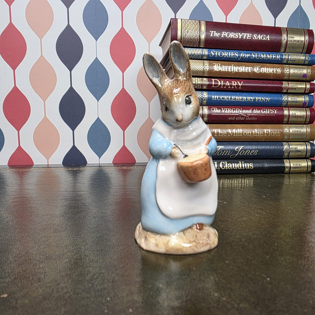 Royal Albert Beatrix Potter Mrs Rabbit Cooking Figurine English Ceramic Character Collectible Storybook Figure