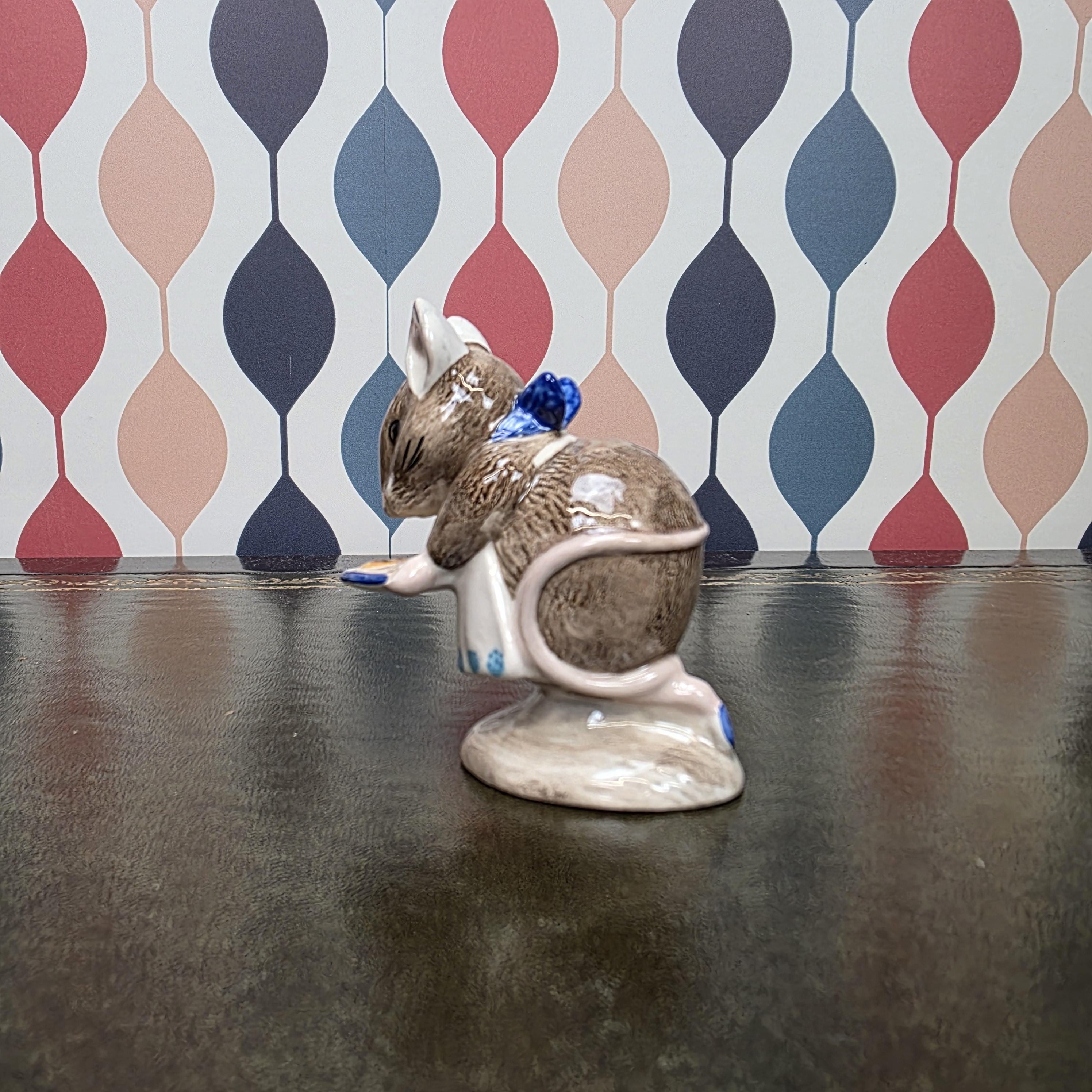 Royal Albert Appley Dapply Figurine Beatrix Potter Mouse Baking Character Collectible English Ceramic Figure