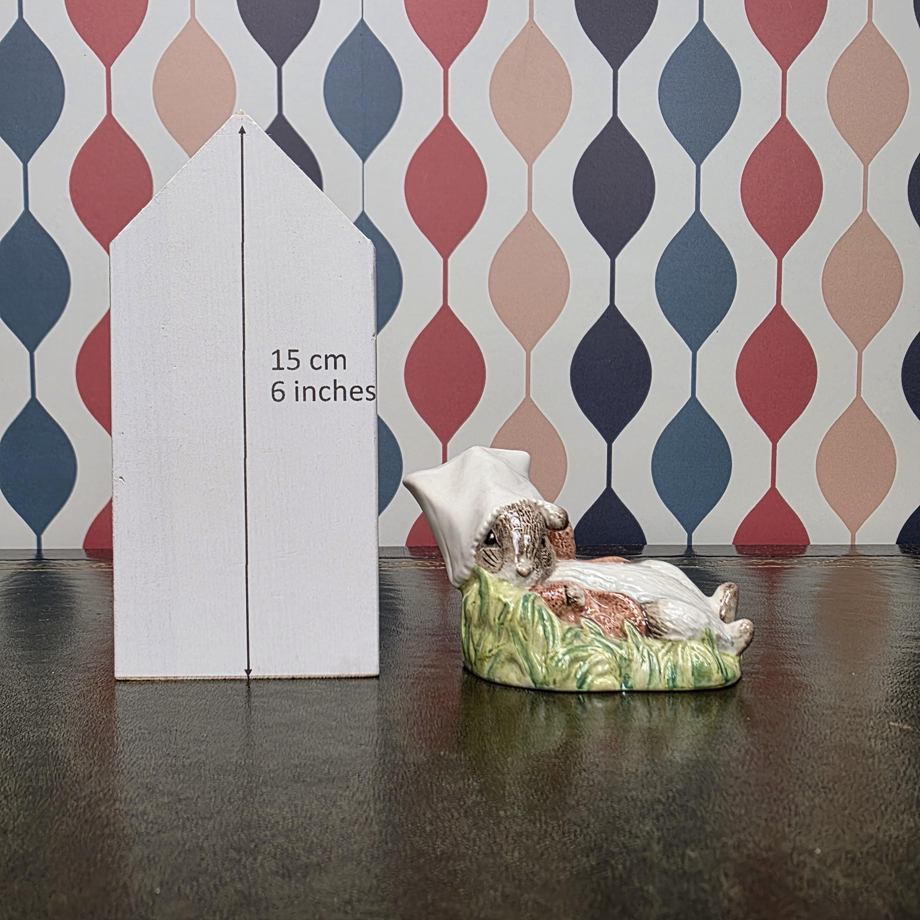 Royal Albert Benjamin Wakes Up Figurine Beatrix Potter Benjamin Bunny Character Collectible English Ceramic Figure