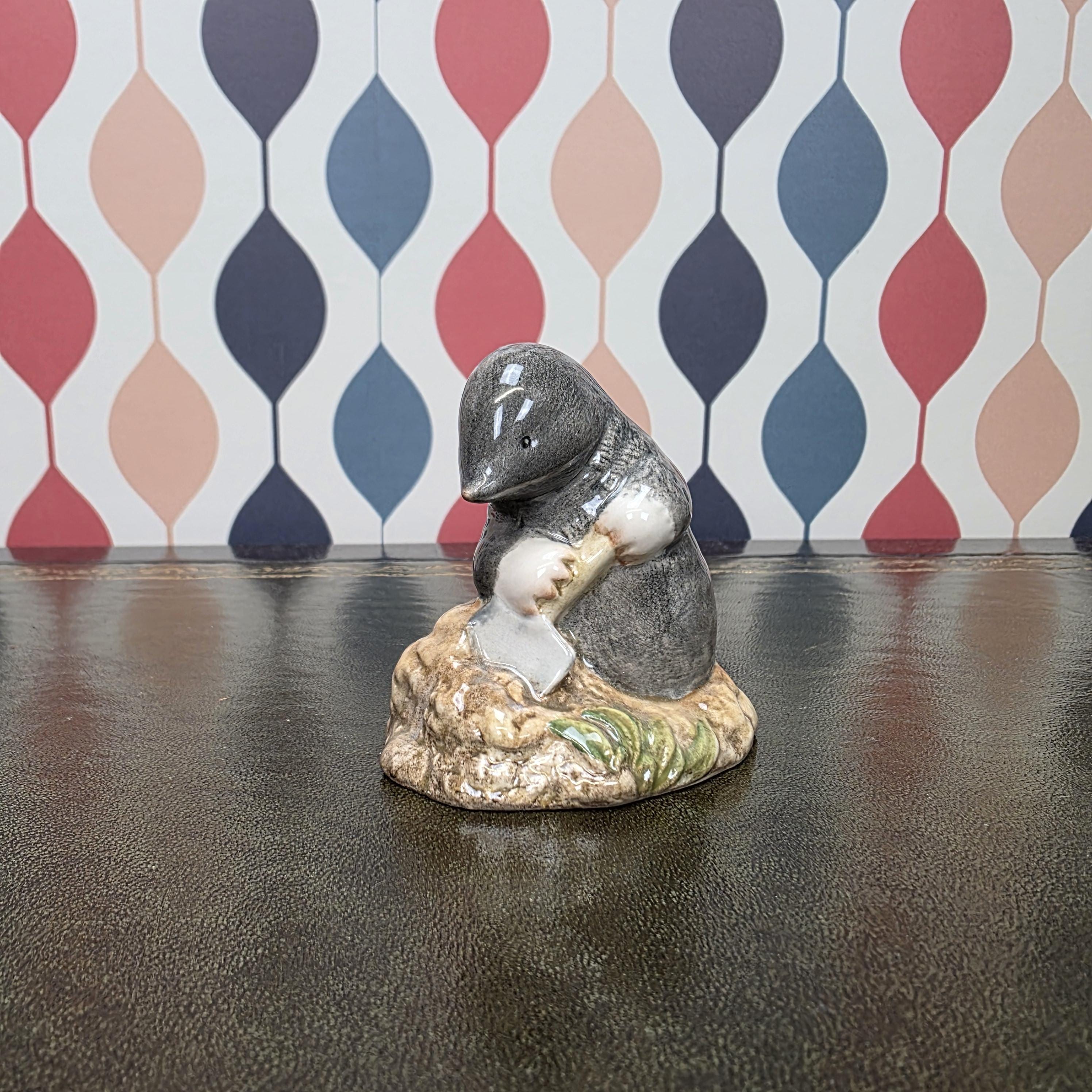 Royal Albert Diggory Diggory Delvet Figurine Beatrix Potter Mole Character Collectible English Ceramic Figure