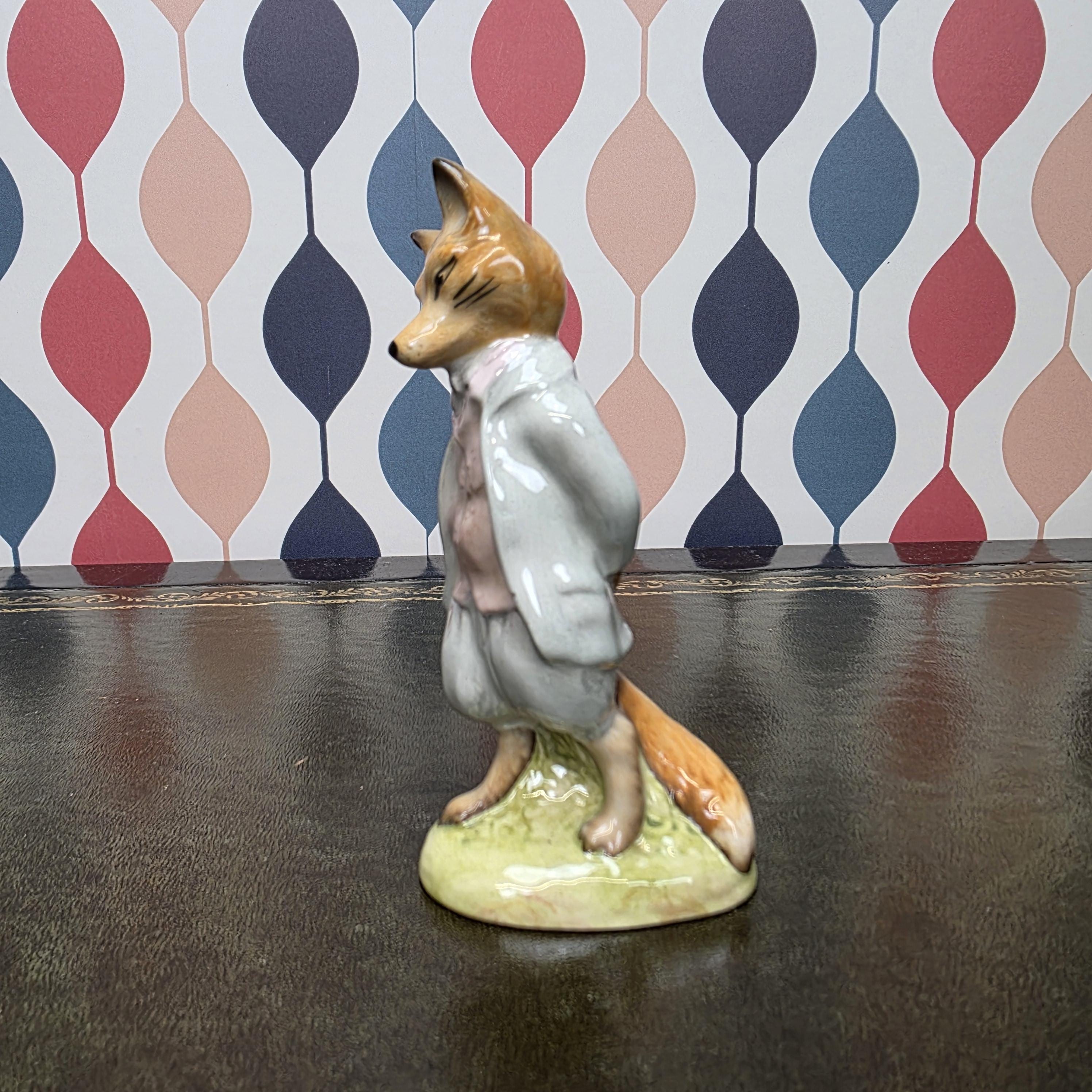 Royal Albert Foxy Whiskered Gentleman Figurine Beatrix Potter Fox Character Collectible English Ceramic Figure