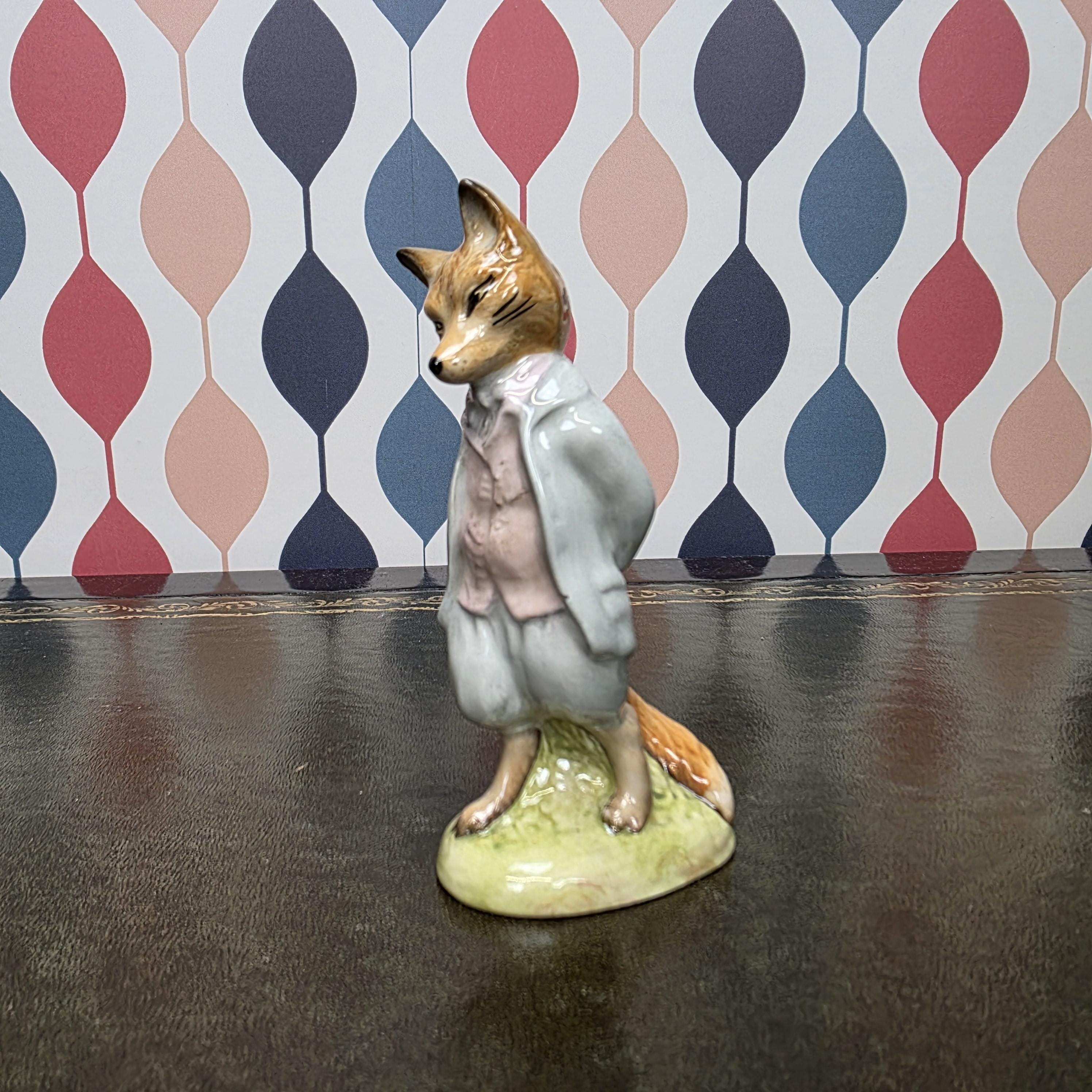 Royal Albert Foxy Whiskered Gentleman Figurine Beatrix Potter Fox Character Collectible English Ceramic Figure