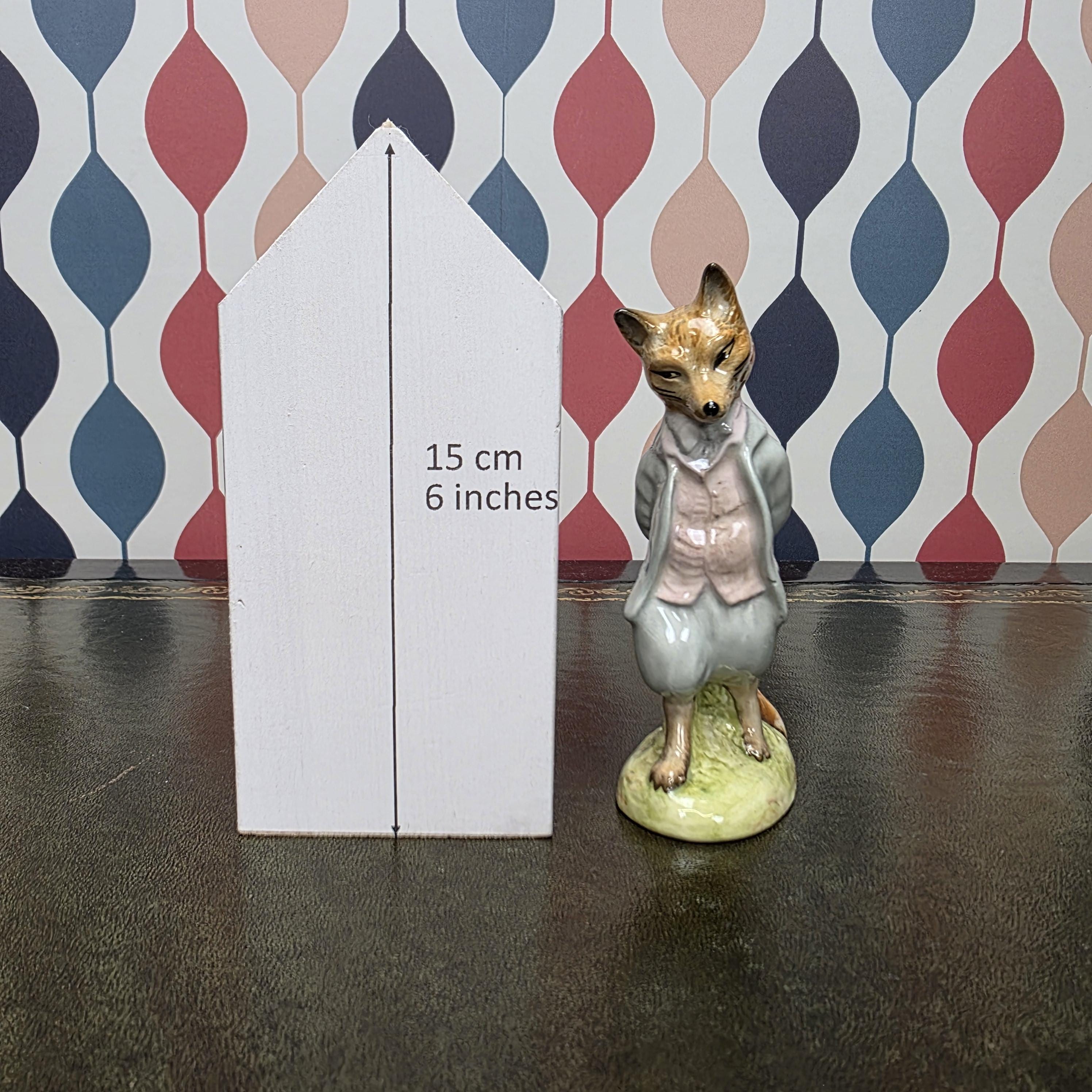 Royal Albert Foxy Whiskered Gentleman Figurine Beatrix Potter Fox Character Collectible English Ceramic Figure