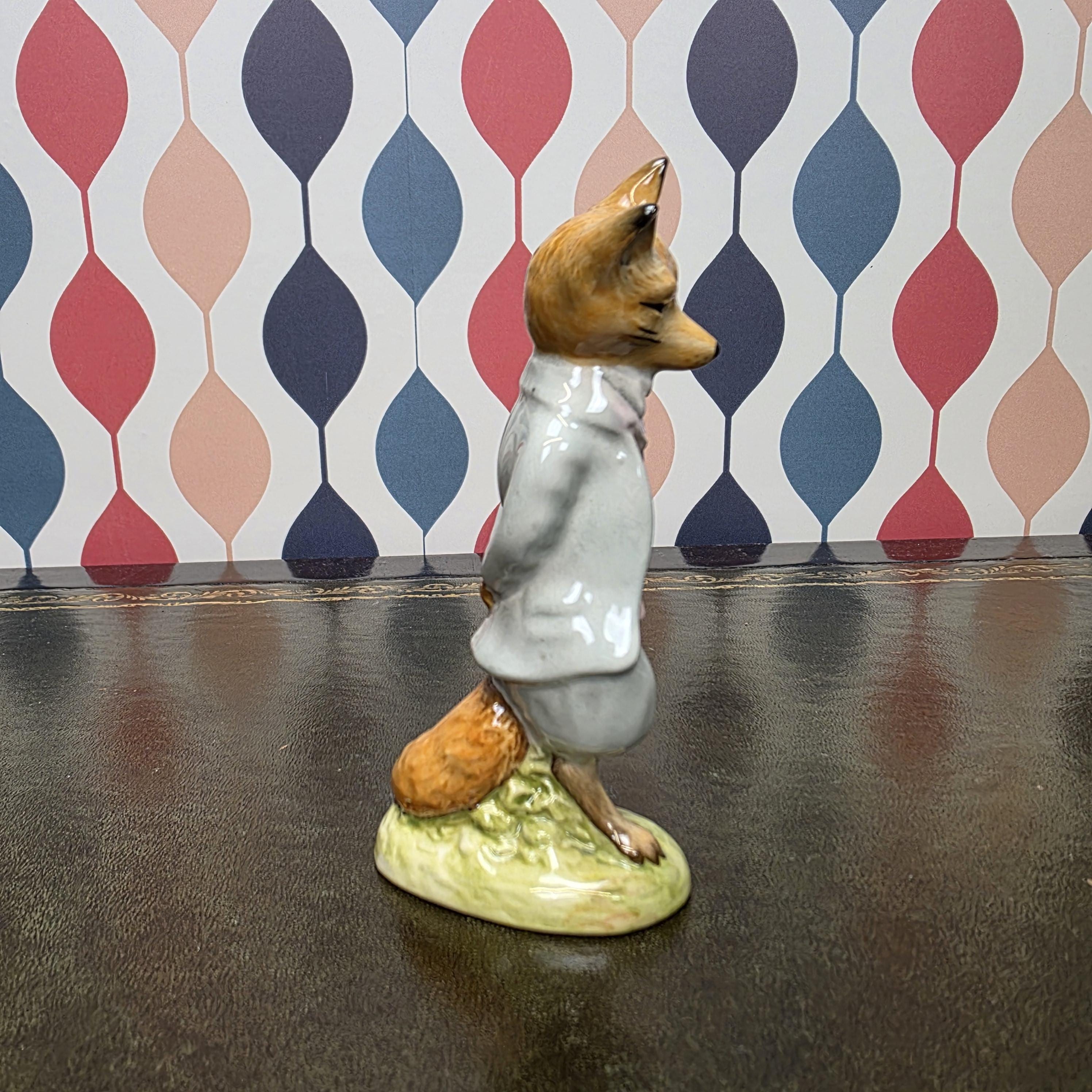 Royal Albert Foxy Whiskered Gentleman Figurine Beatrix Potter Fox Character Collectible English Ceramic Figure
