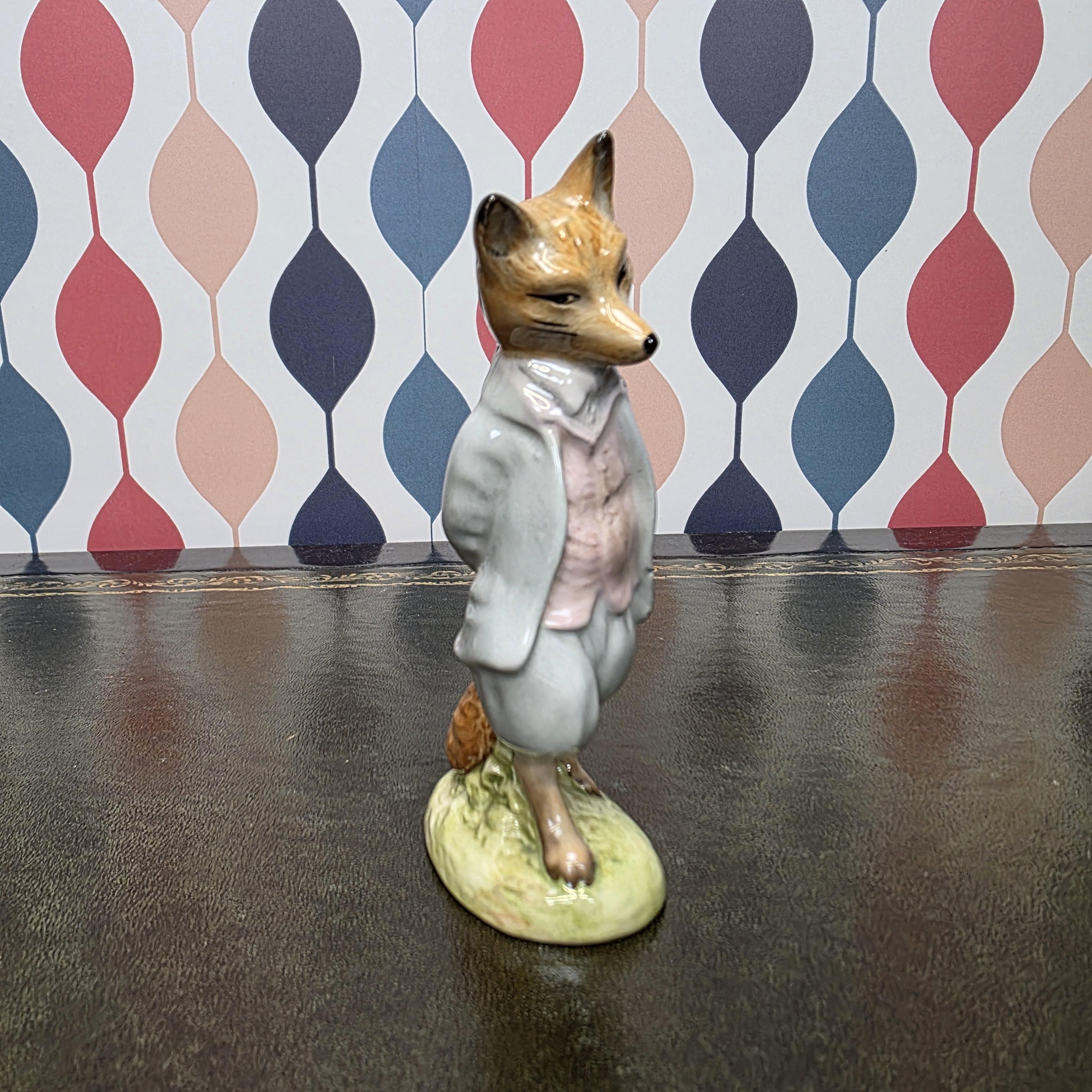 Royal Albert Foxy Whiskered Gentleman Figurine Beatrix Potter Fox Character Collectible English Ceramic Figure