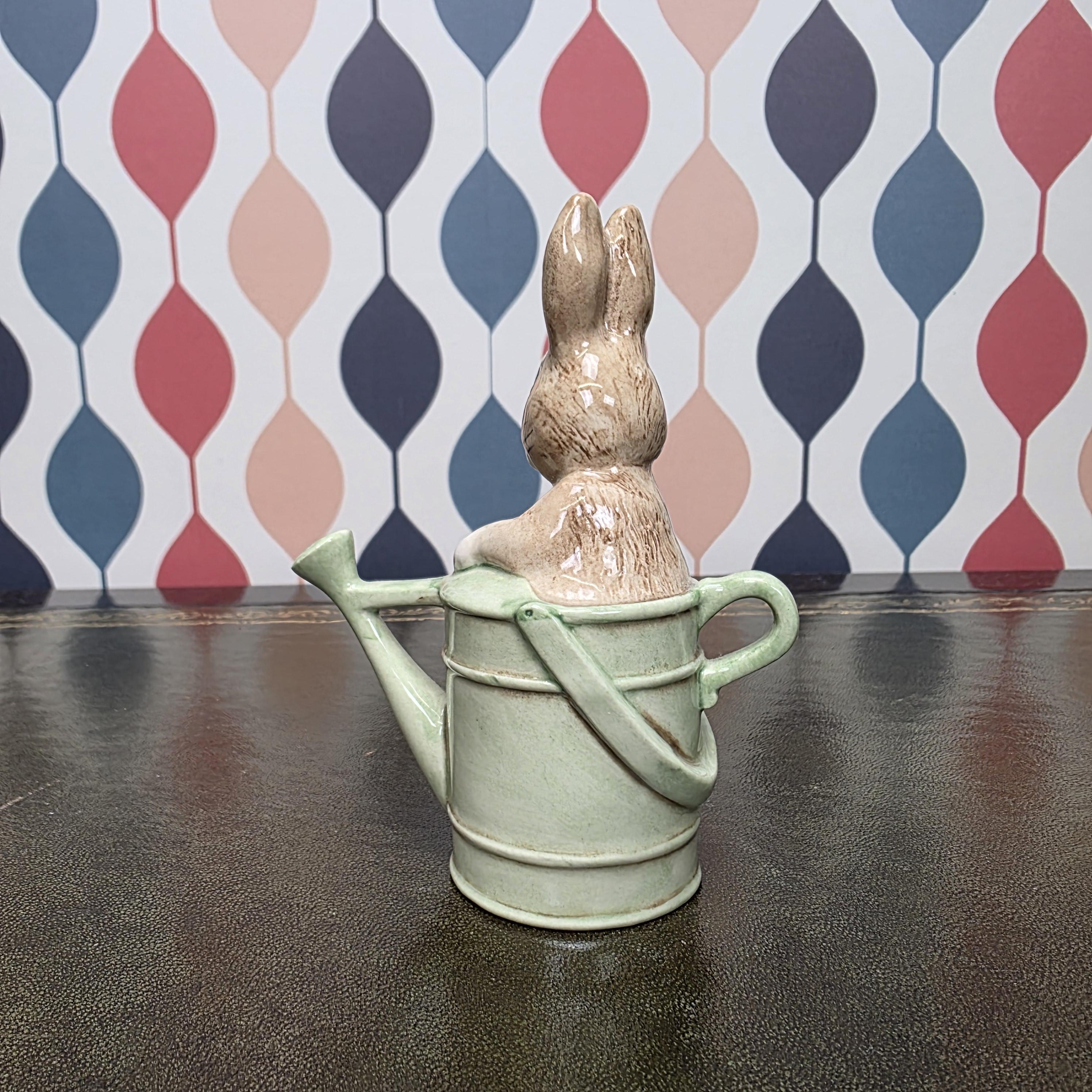 Beswick Peter in the Watering Can Figurine Beatrix Potter Peter Rabbit Collectible English Ceramic Garden