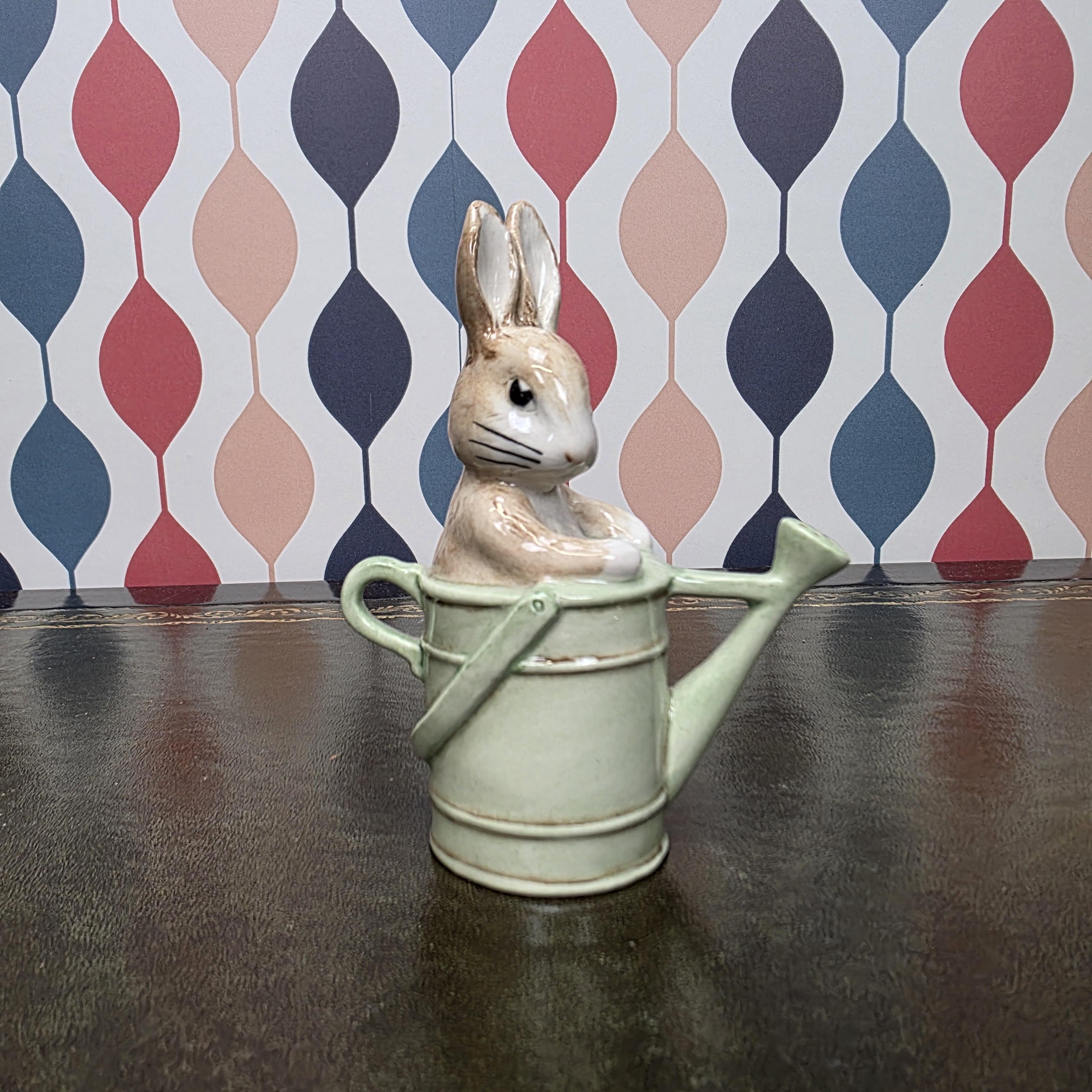 Beswick Peter in the Watering Can Figurine Beatrix Potter Peter Rabbit Collectible English Ceramic Garden