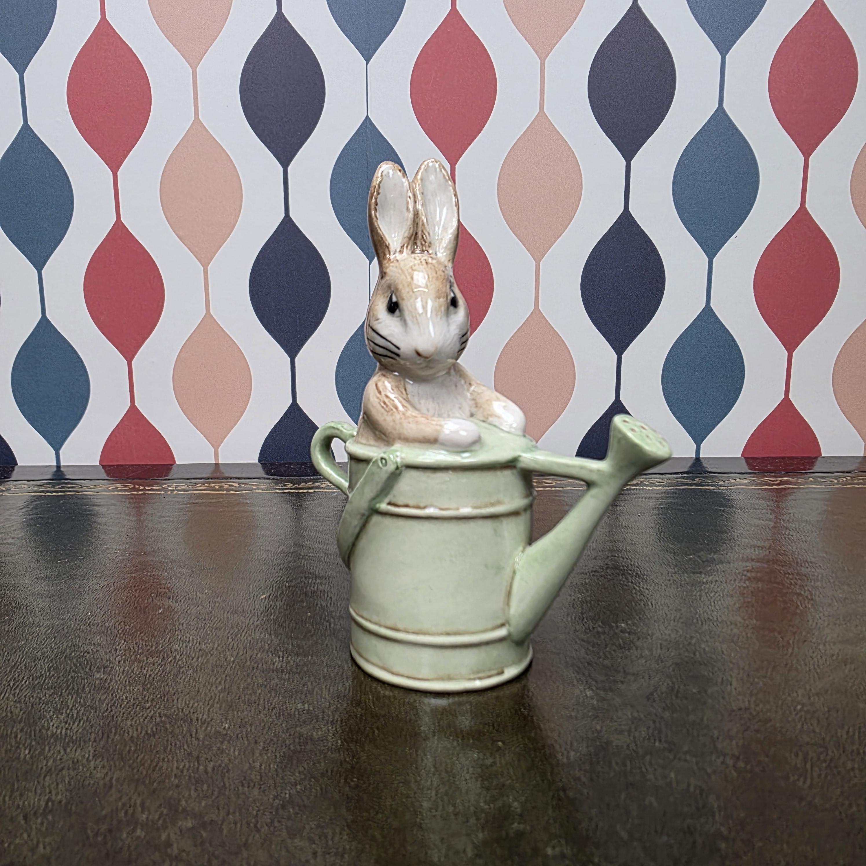 Beswick Peter in the Watering Can Figurine Beatrix Potter Peter Rabbit Collectible English Ceramic Garden