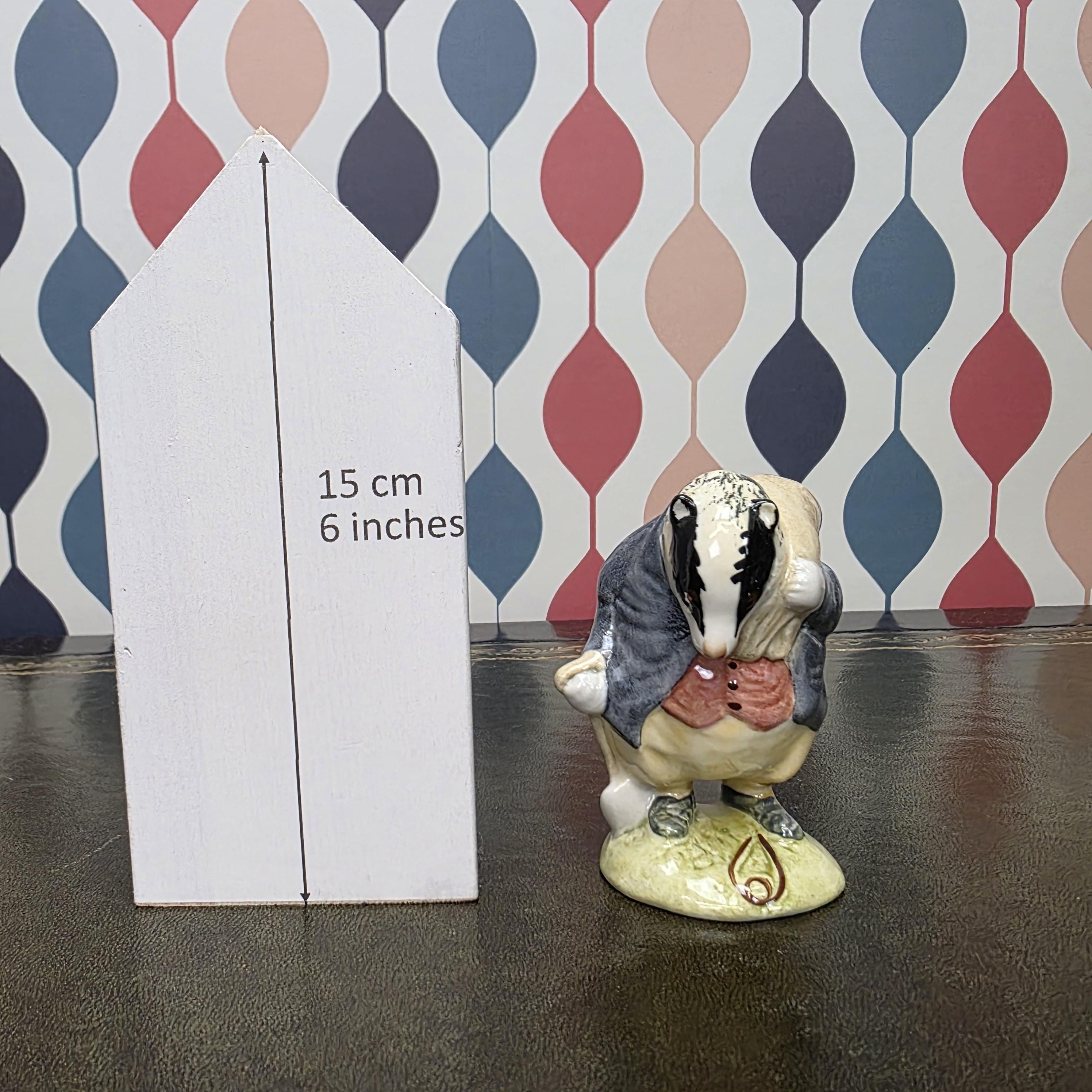 Royal Albert Tommy Brock Figurine Beatrix Potter Badger Character Collectible English Ceramic Storybook Figure