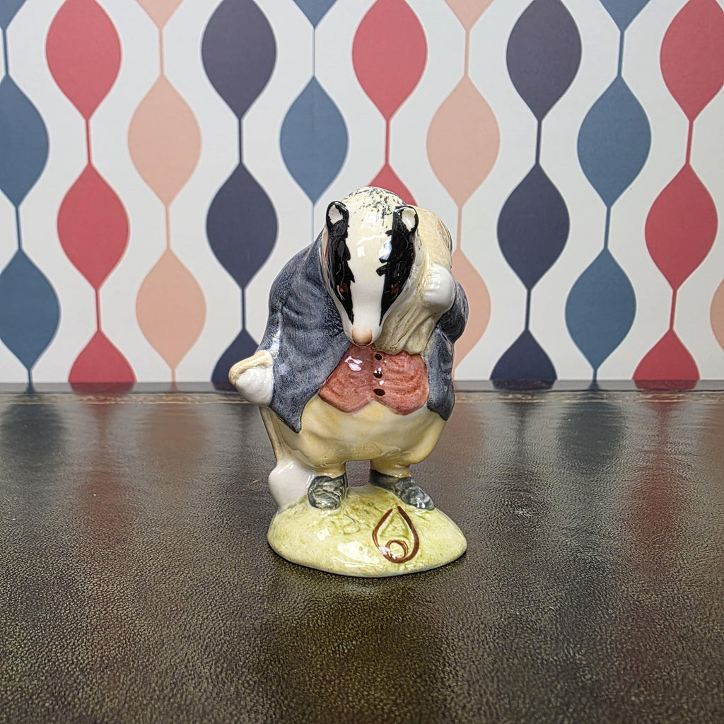 Royal Albert Tommy Brock Figurine Beatrix Potter Badger Character Collectible English Ceramic Storybook Figure