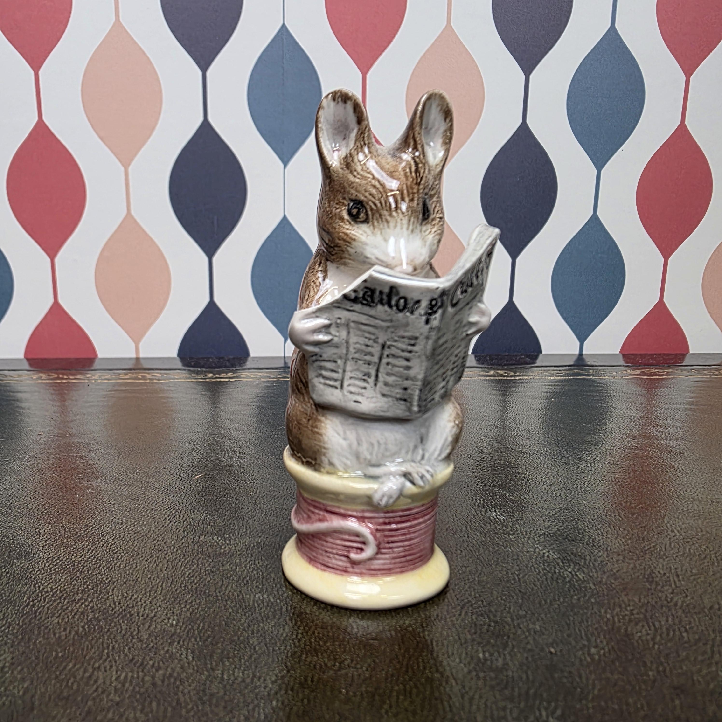 Royal Albert Beatrix Potter Tailor of Gloucester Mouse Figurine English Ceramic Storybook Character Collectible