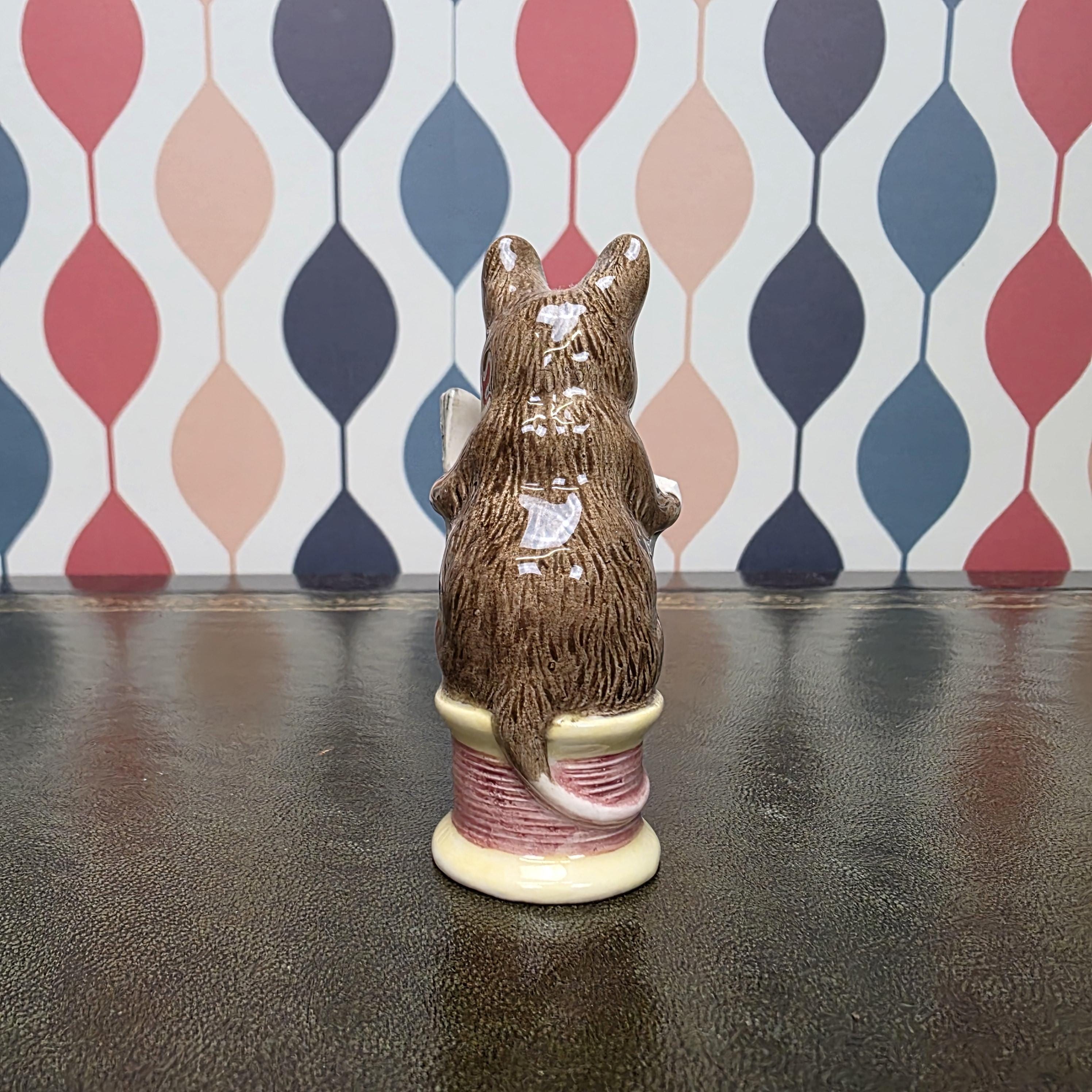Royal Albert Beatrix Potter Tailor of Gloucester Mouse Figurine English Ceramic Storybook Character Collectible