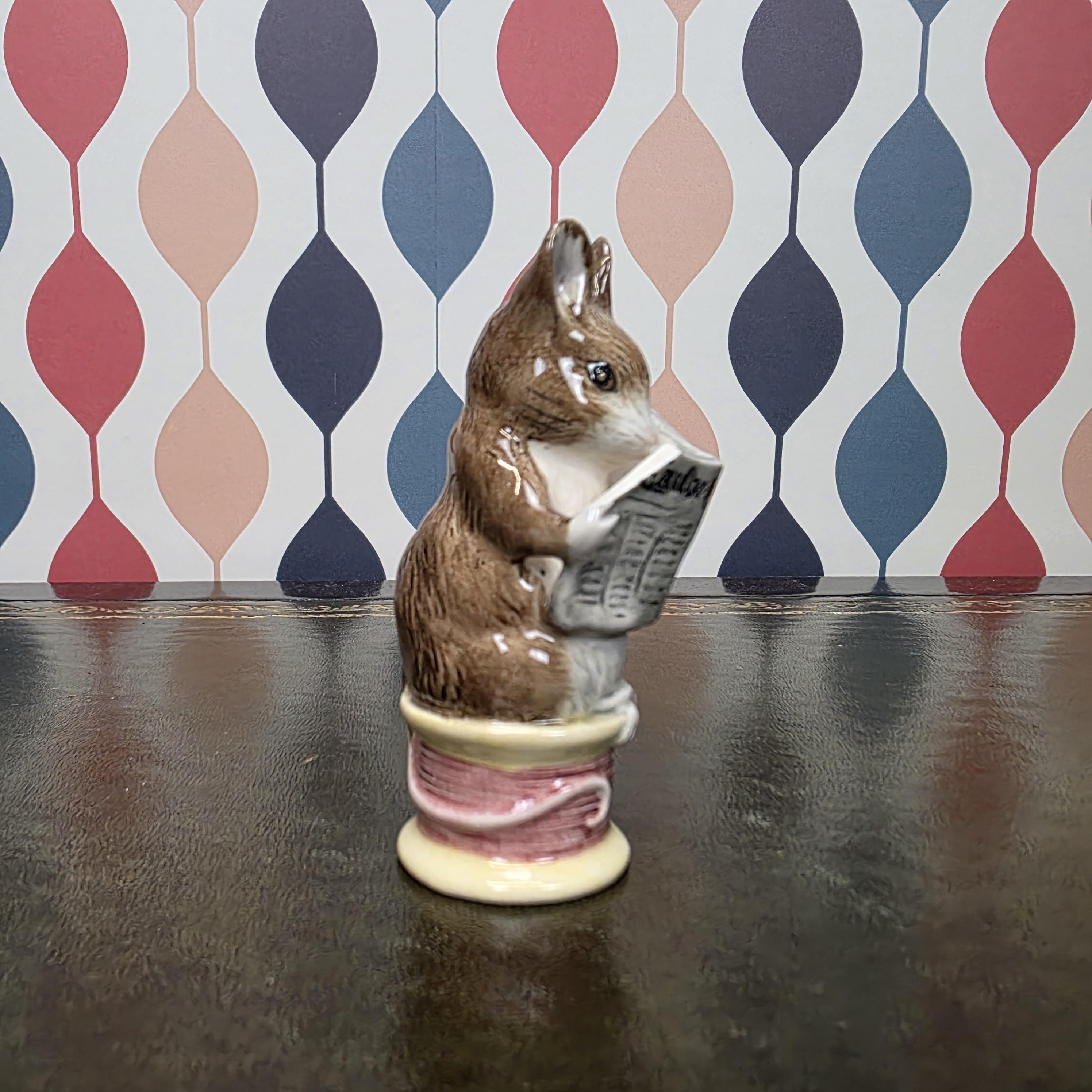 Royal Albert Beatrix Potter Tailor of Gloucester Mouse Figurine English Ceramic Storybook Character Collectible