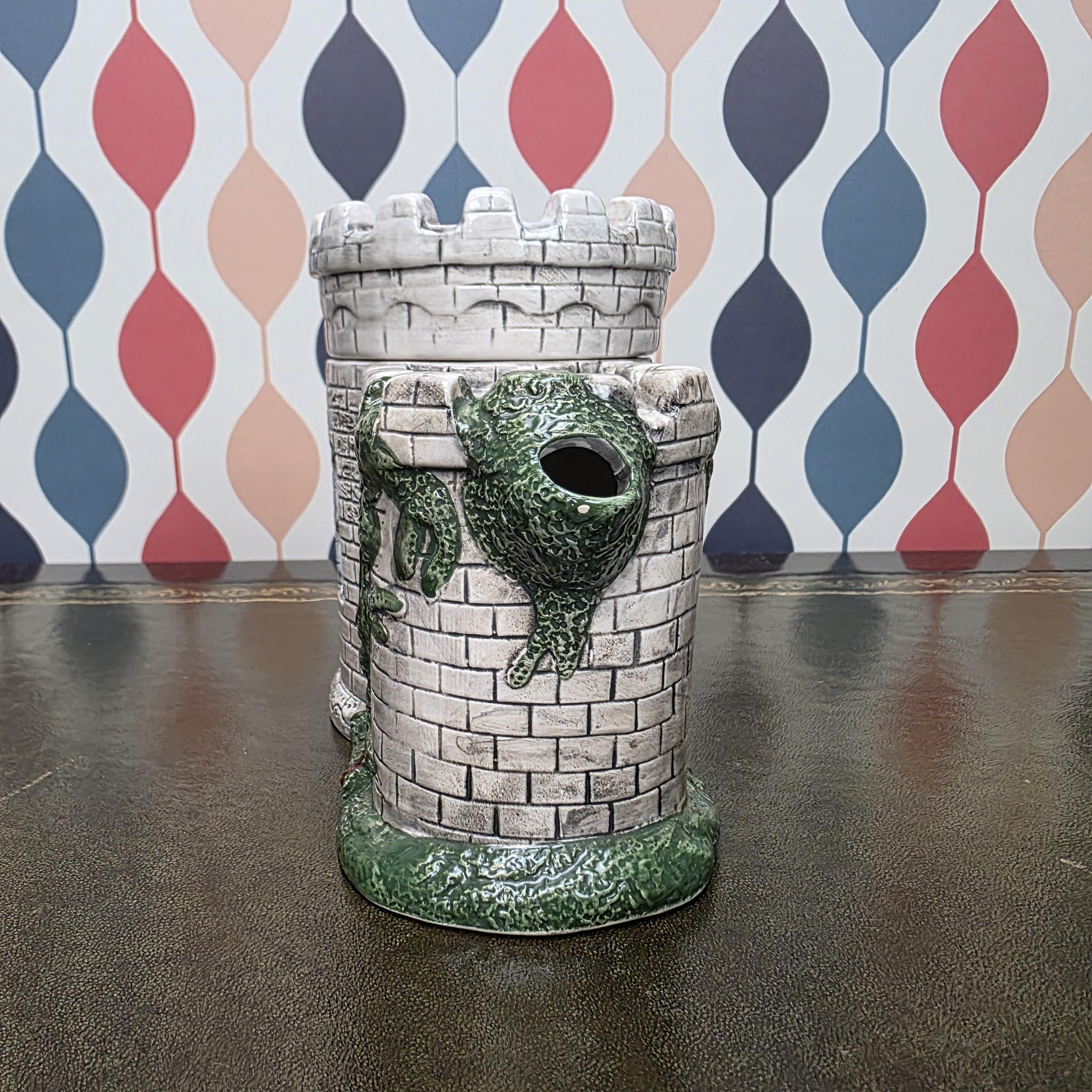 Vintage Castle Teapot Ceramic Medieval Tower Novelty Drinkware Collectible Fantasy Kitchen Decor