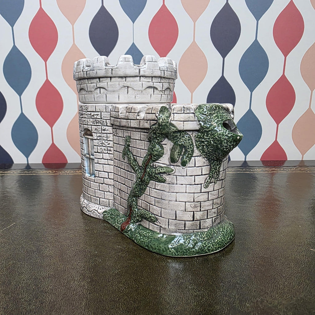 Vintage Castle Teapot Ceramic Medieval Tower Novelty Drinkware Collectible Fantasy Kitchen Decor