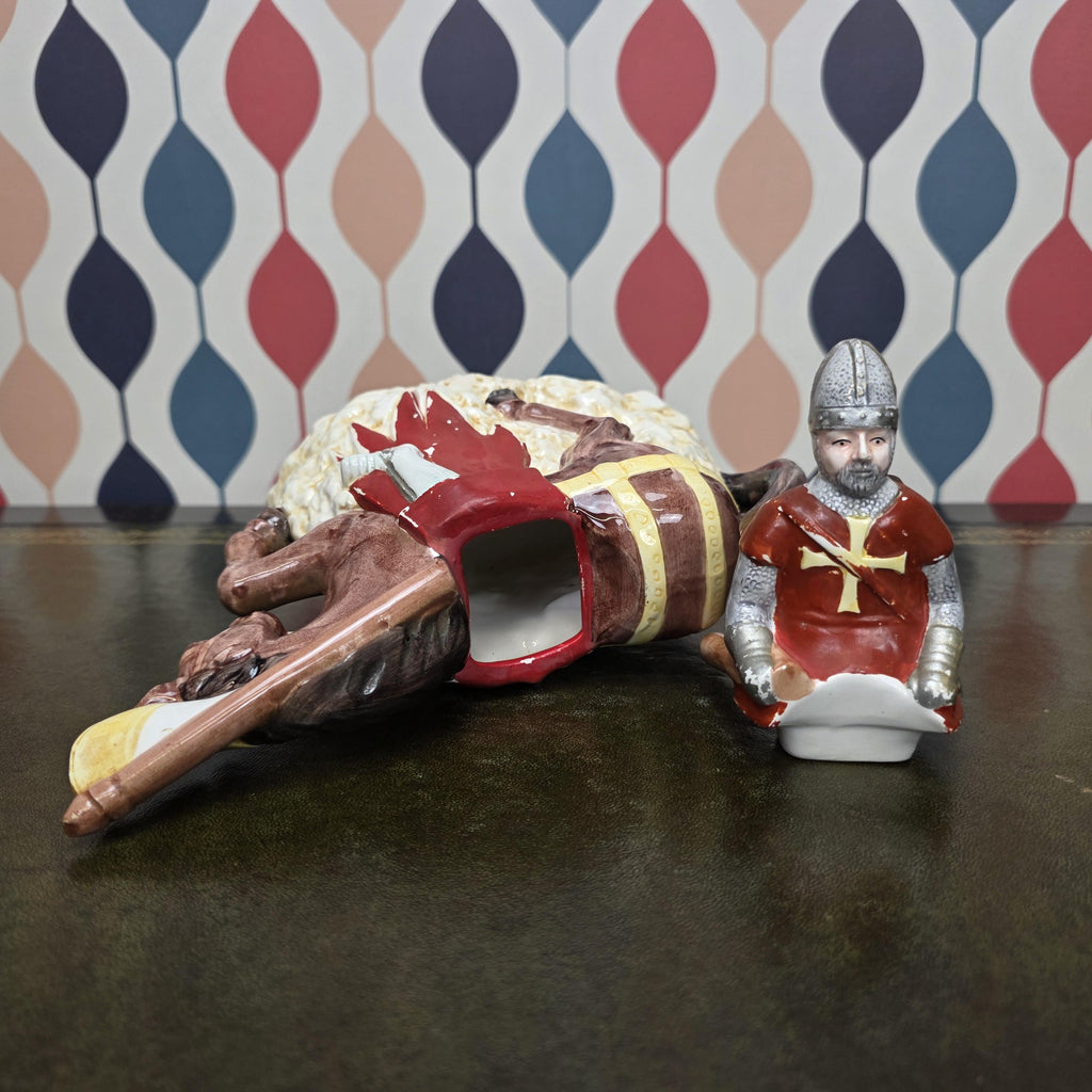 Vintage Knight Teapot Medieval Horse Rider Ceramic Collectible Novelty Kitchen Decor The Leonardo Collection