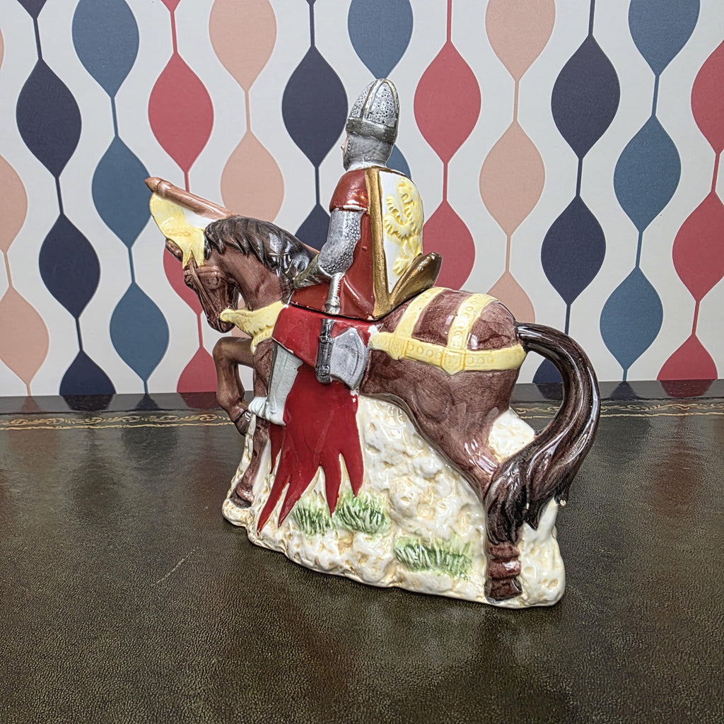 Vintage Knight Teapot Medieval Horse Rider Ceramic Collectible Novelty Kitchen Decor The Leonardo Collection