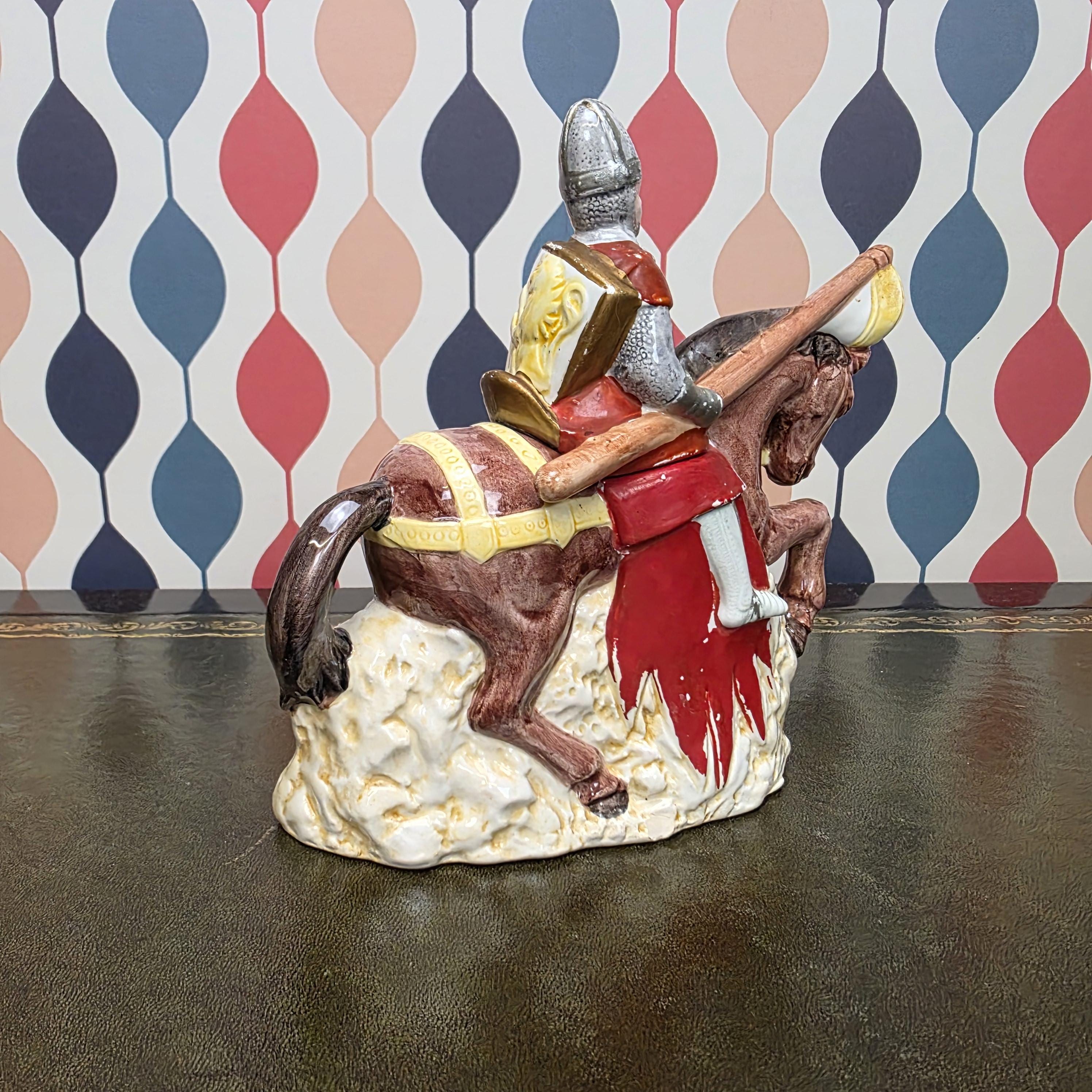 Vintage Knight Teapot Medieval Horse Rider Ceramic Collectible Novelty Kitchen Decor The Leonardo Collection