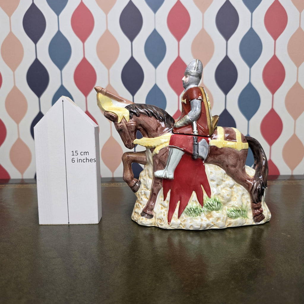 Vintage Knight Teapot Medieval Horse Rider Ceramic Collectible Novelty Kitchen Decor The Leonardo Collection