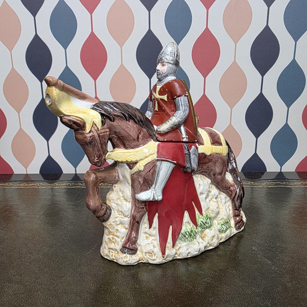 Vintage Knight Teapot Medieval Horse Rider Ceramic Collectible Novelty Kitchen Decor The Leonardo Collection