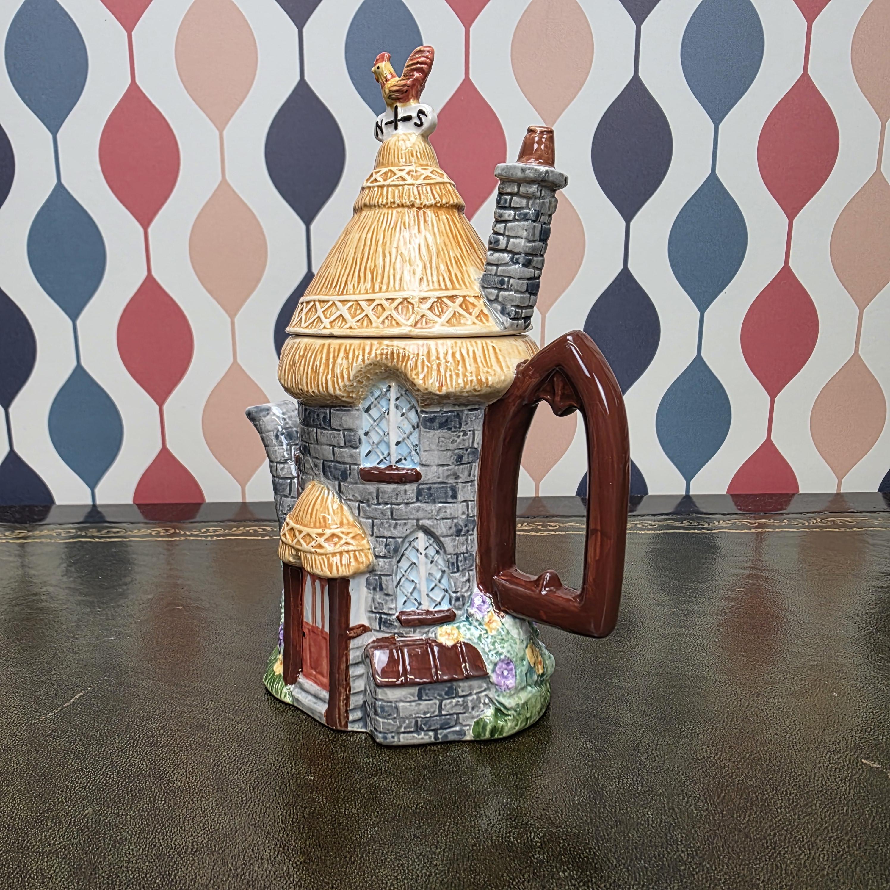 Vintage Cottage House Teapot Leonardo Collection Ceramic Novelty Village Teapot Collectible Kitchen Decor
