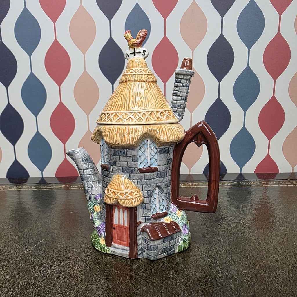 Vintage Cottage House Teapot Leonardo Collection Ceramic Novelty Village Teapot Collectible Kitchen Decor