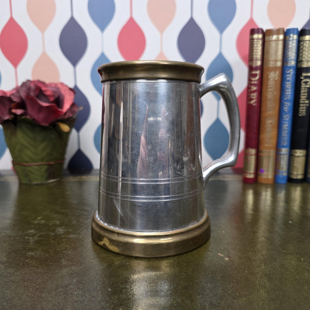Vintage English Pewter Tankard Mug Engraved Still Sporty At Forty 2002 Gift Barware Collectible
