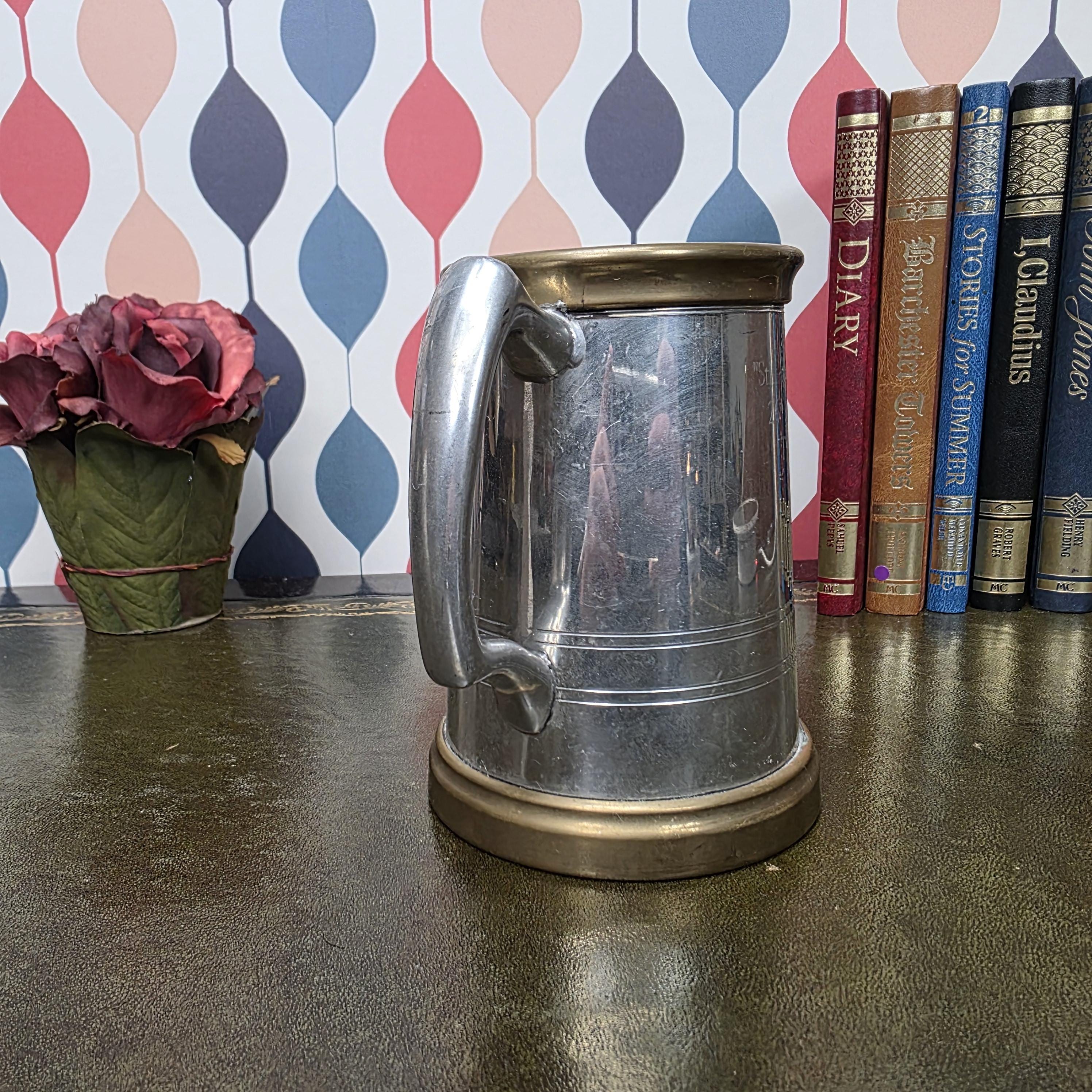 Vintage English Pewter Tankard Mug Engraved Still Sporty At Forty 2002 Gift Barware Collectible