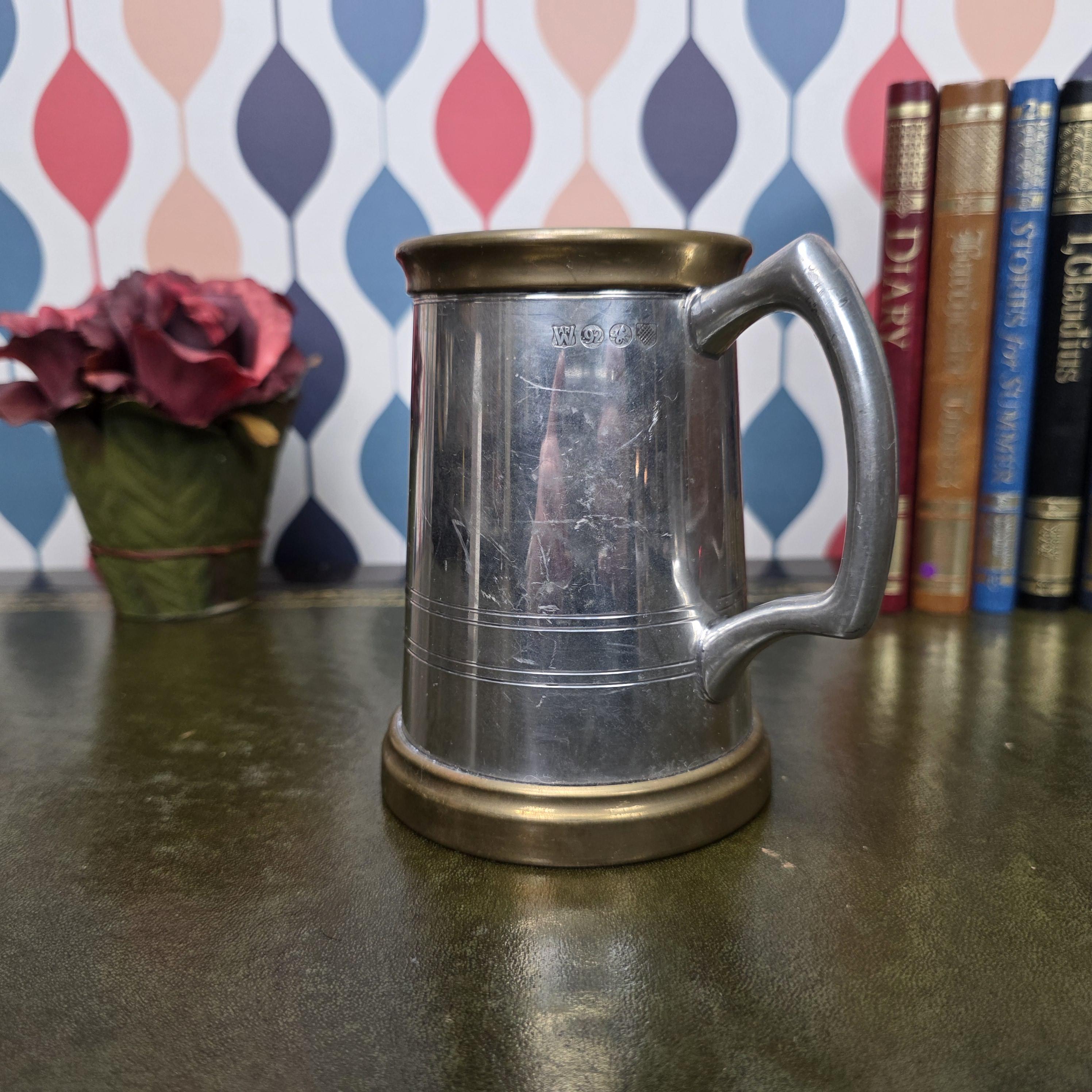 Vintage English Pewter Tankard Mug Engraved Still Sporty At Forty 2002 Gift Barware Collectible