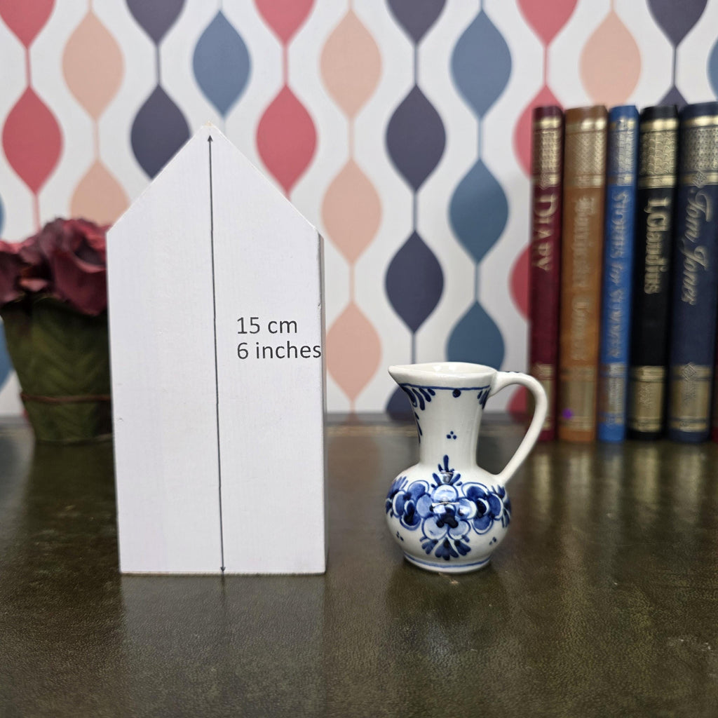 Vintage Delft Blue Mini Pitcher Hand Painted Small Ceramic Jug Holland Miniature Creamer Vase