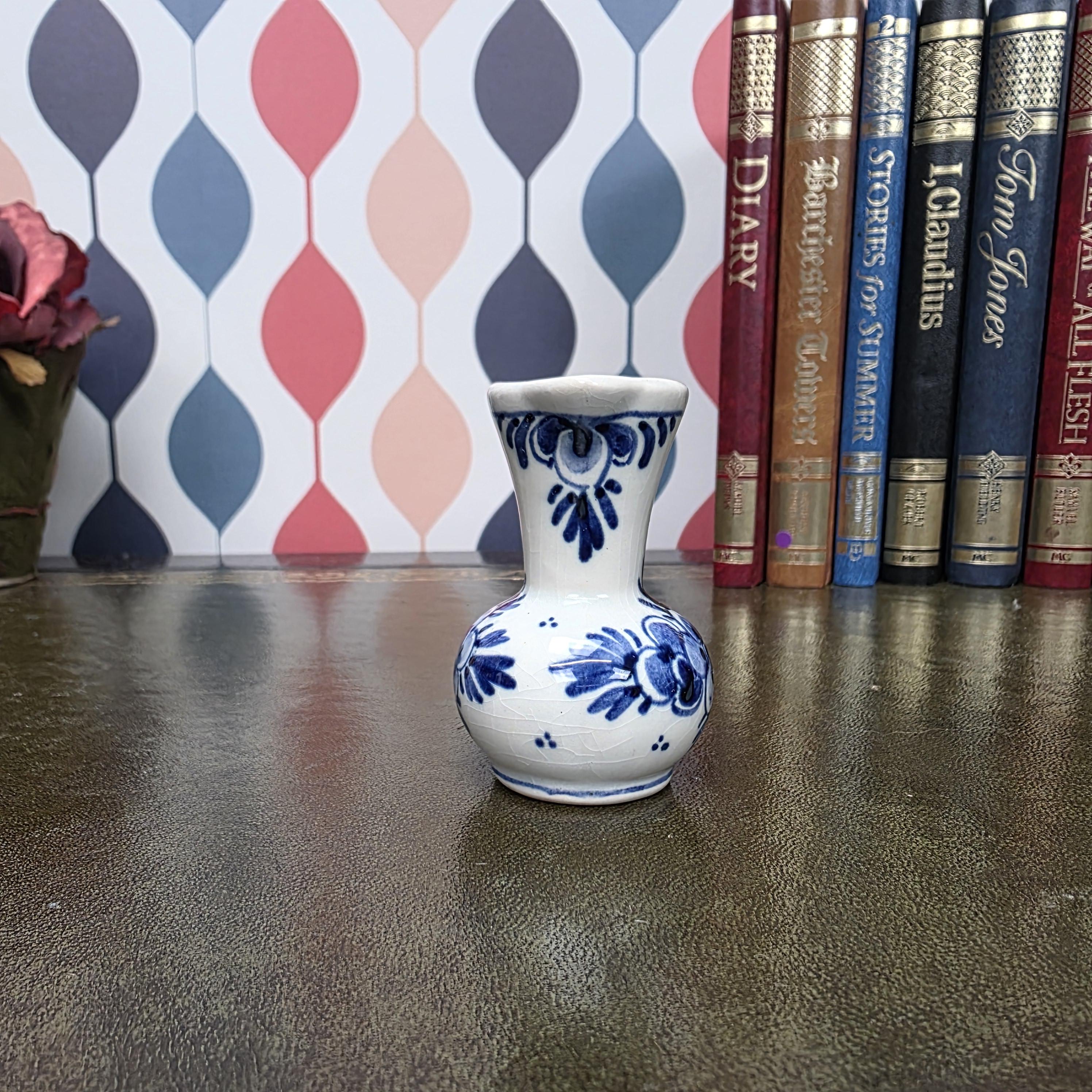 Vintage Delft Blue Mini Pitcher Hand Painted Small Ceramic Jug Holland Miniature Creamer Vase