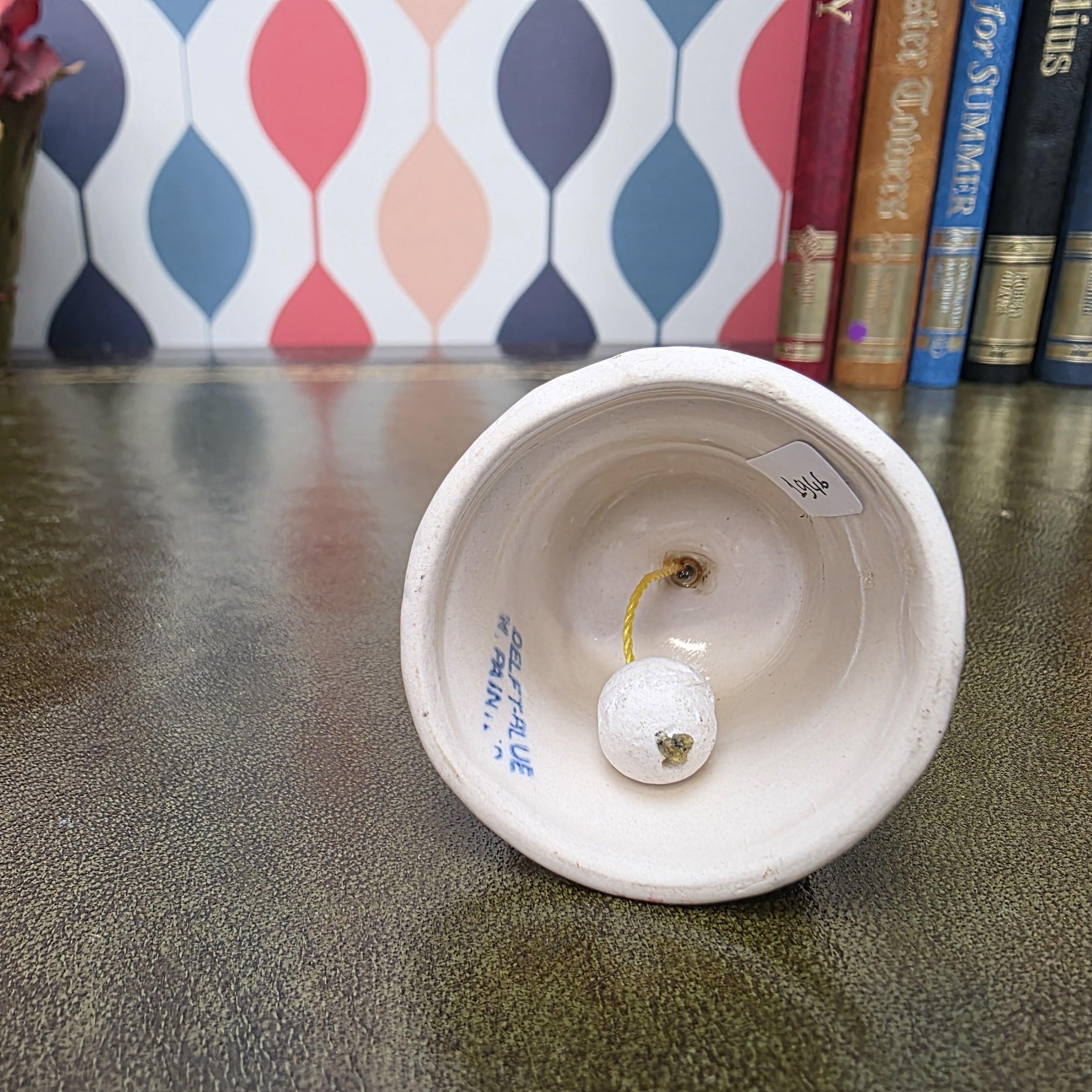 Vintage Delft Blue Bell Hand Painted Ceramic Mini Bell Holland Souvenir Windmill Decor Collectible