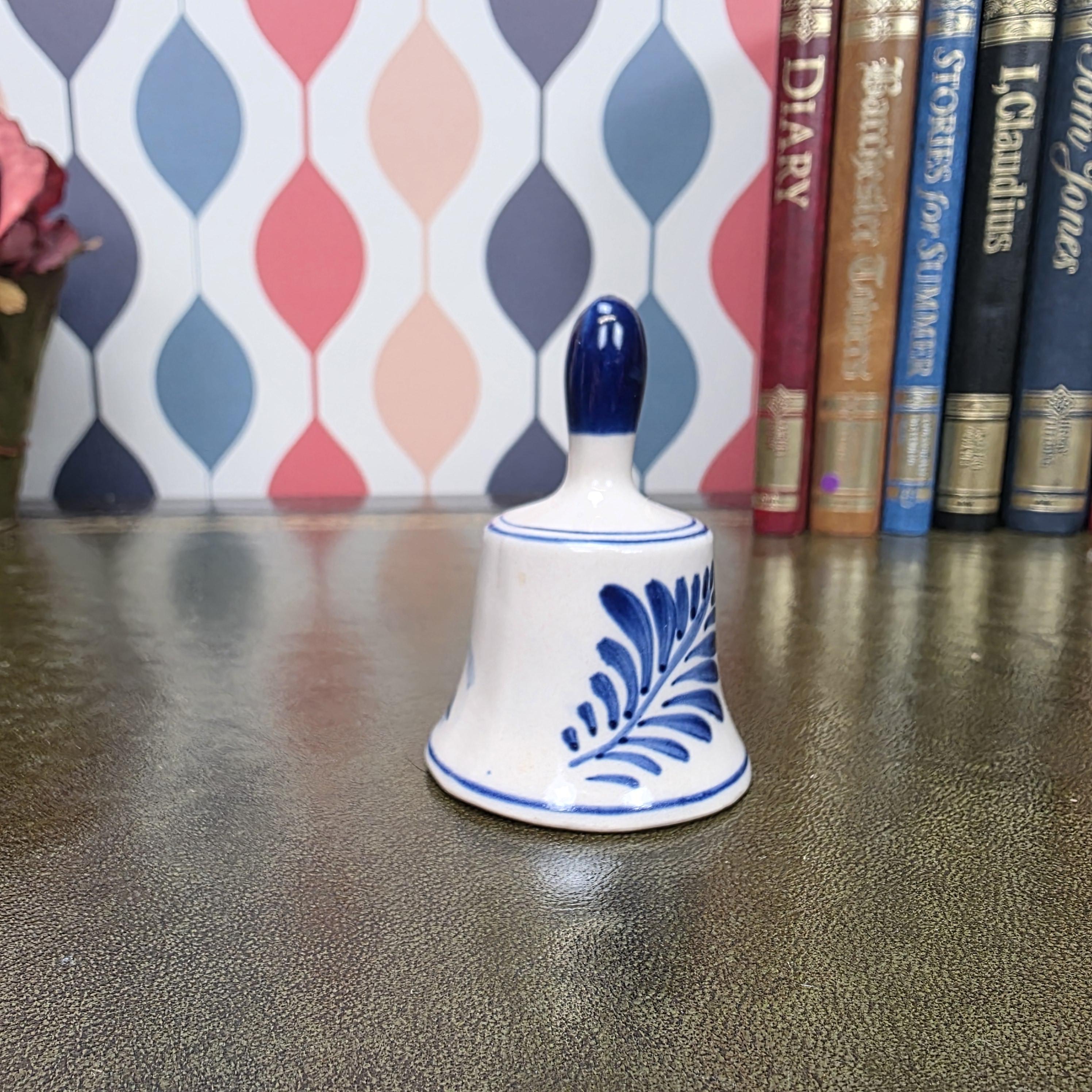 Vintage Delft Blue Bell Hand Painted Ceramic Mini Bell Holland Souvenir Windmill Decor Collectible