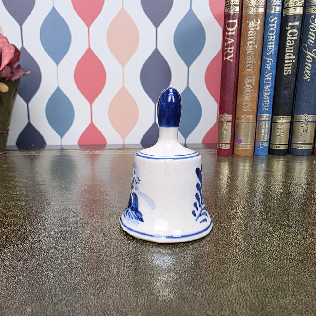 Vintage Delft Blue Bell Hand Painted Ceramic Mini Bell Holland Souvenir Windmill Decor Collectible