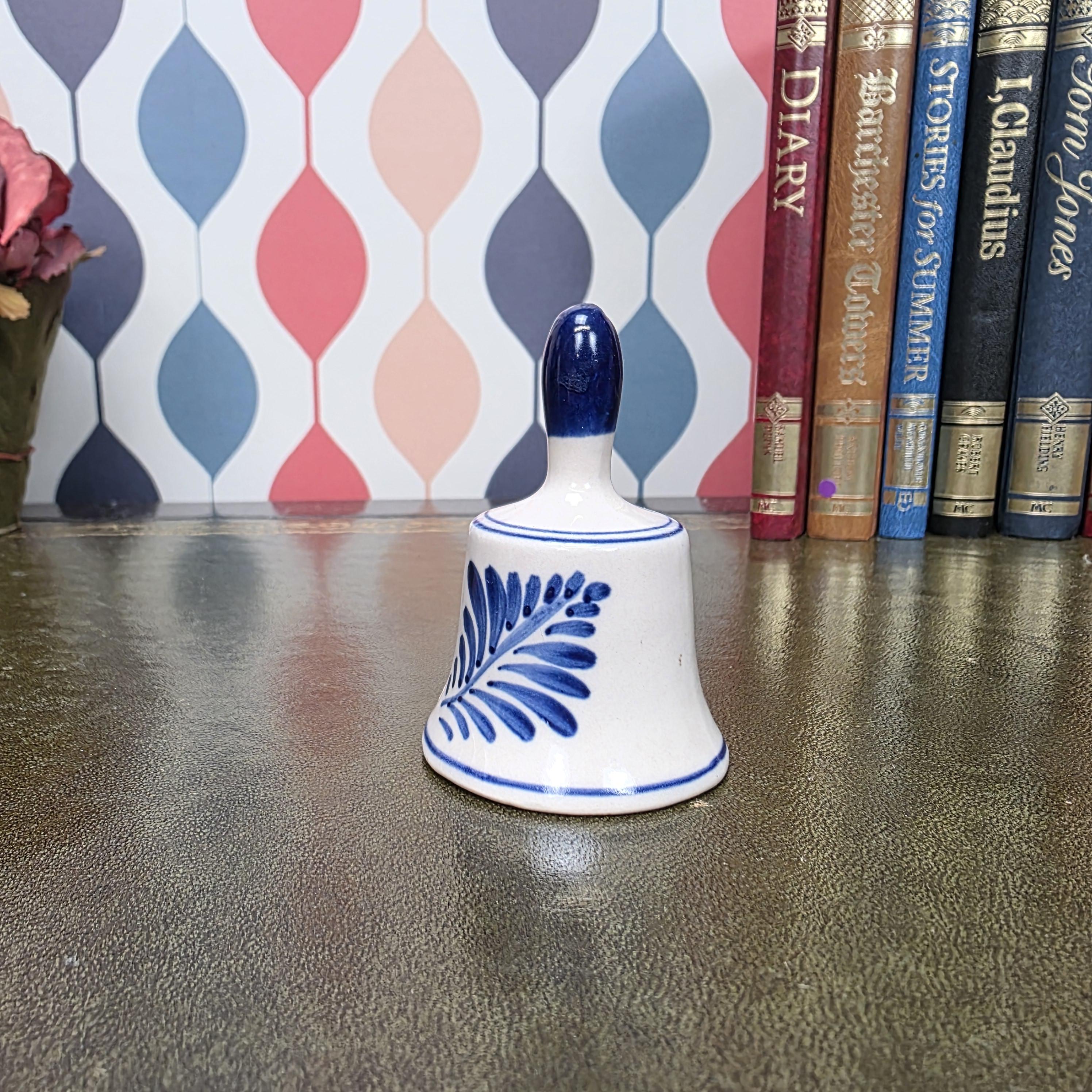 Vintage Delft Blue Bell Hand Painted Ceramic Mini Bell Holland Souvenir Windmill Decor Collectible