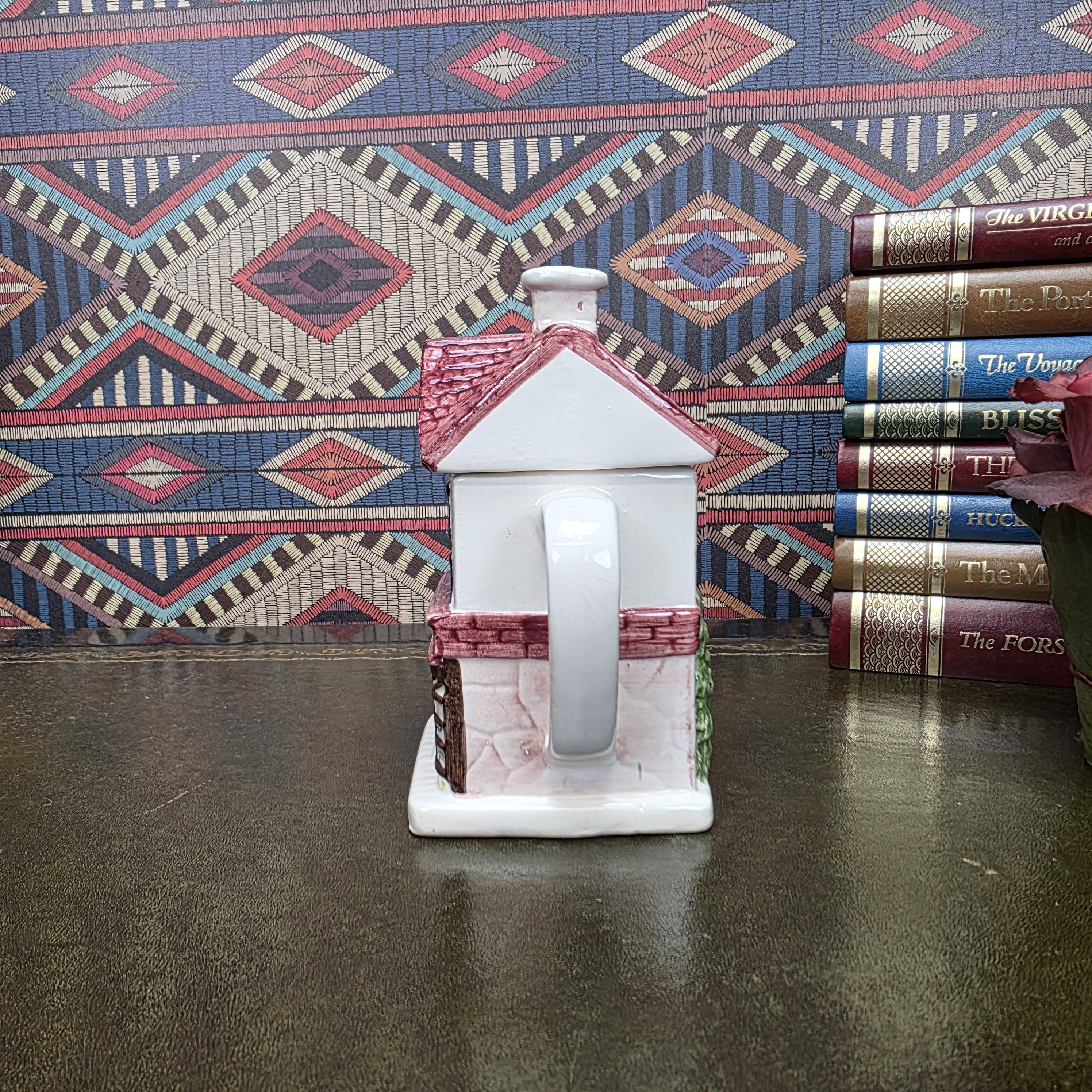 House Shaped Teapot Chocolate Shop Ceramic Teapot Vintage Cottage Decor Collectible Novelty Kitchen Piece