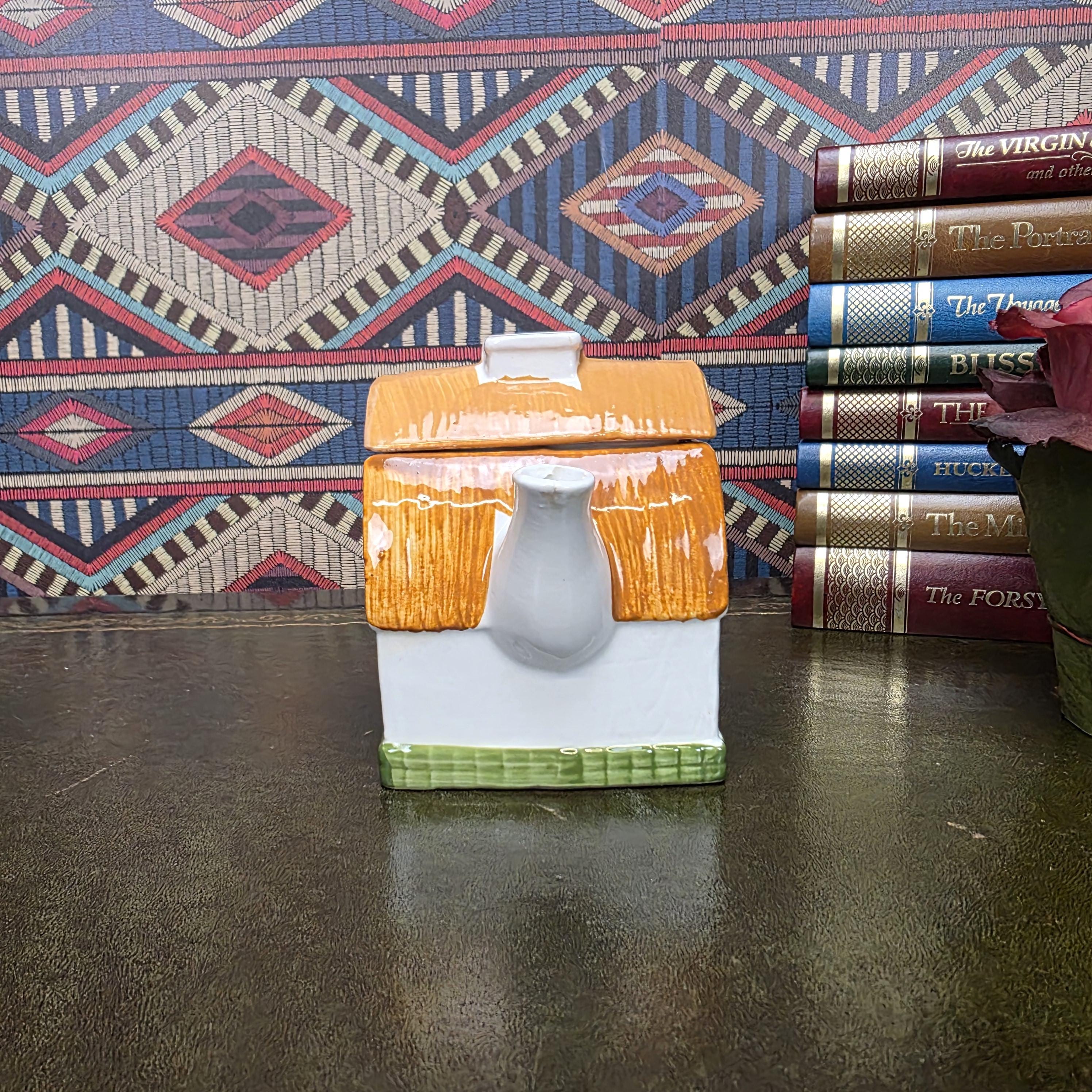 House Shape Ceramic Teapot Vintage Taiwan Cottage Style Novelty Kitchen Collectible Farmhouse Decor