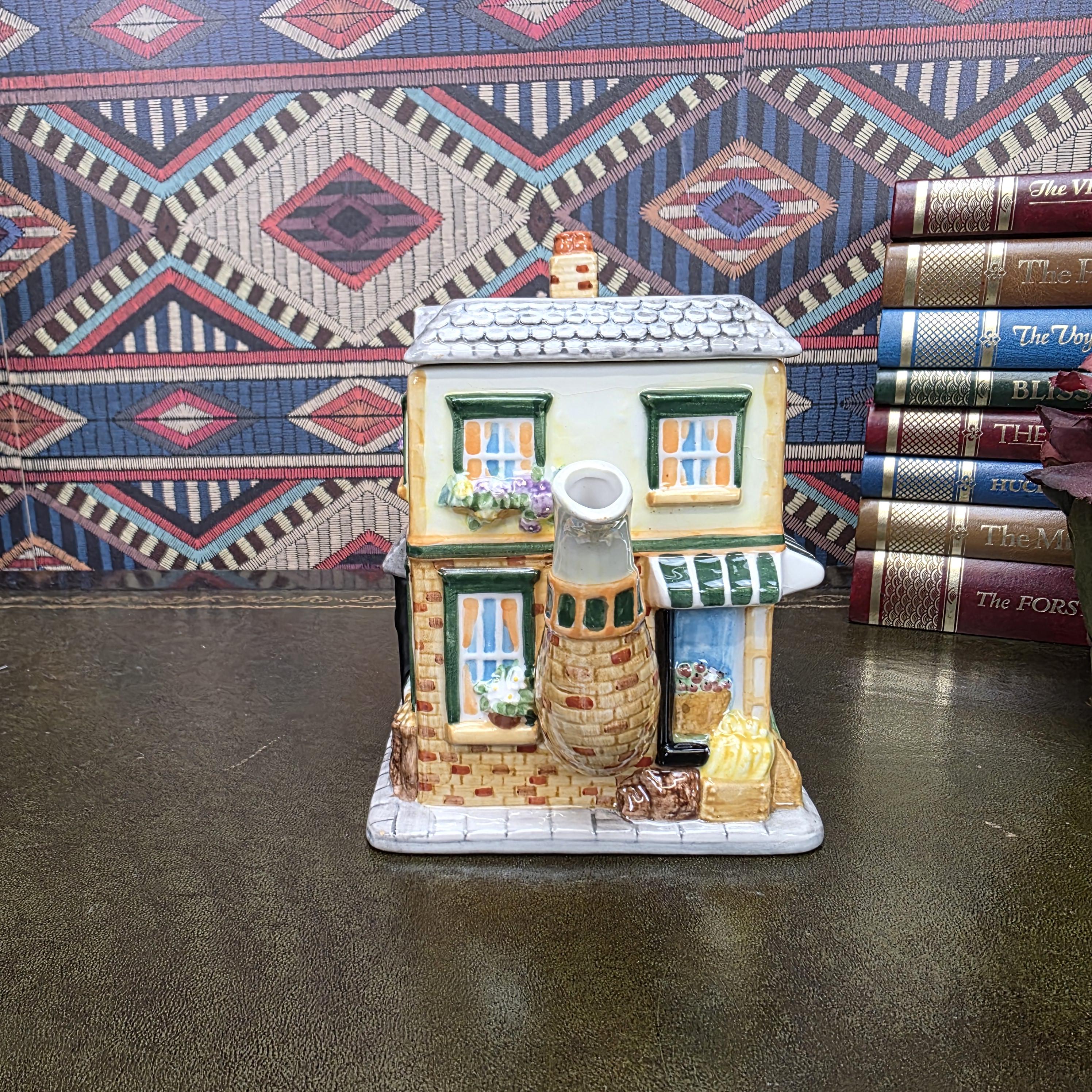 Vintage Ceramic Teapot House Greengrocer Leonardo Collection Decorative Cottage Teapot Collectible Kitchen Decor