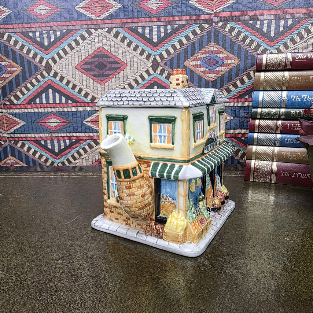 Vintage Ceramic Teapot House Greengrocer Leonardo Collection Decorative Cottage Teapot Collectible Kitchen Decor