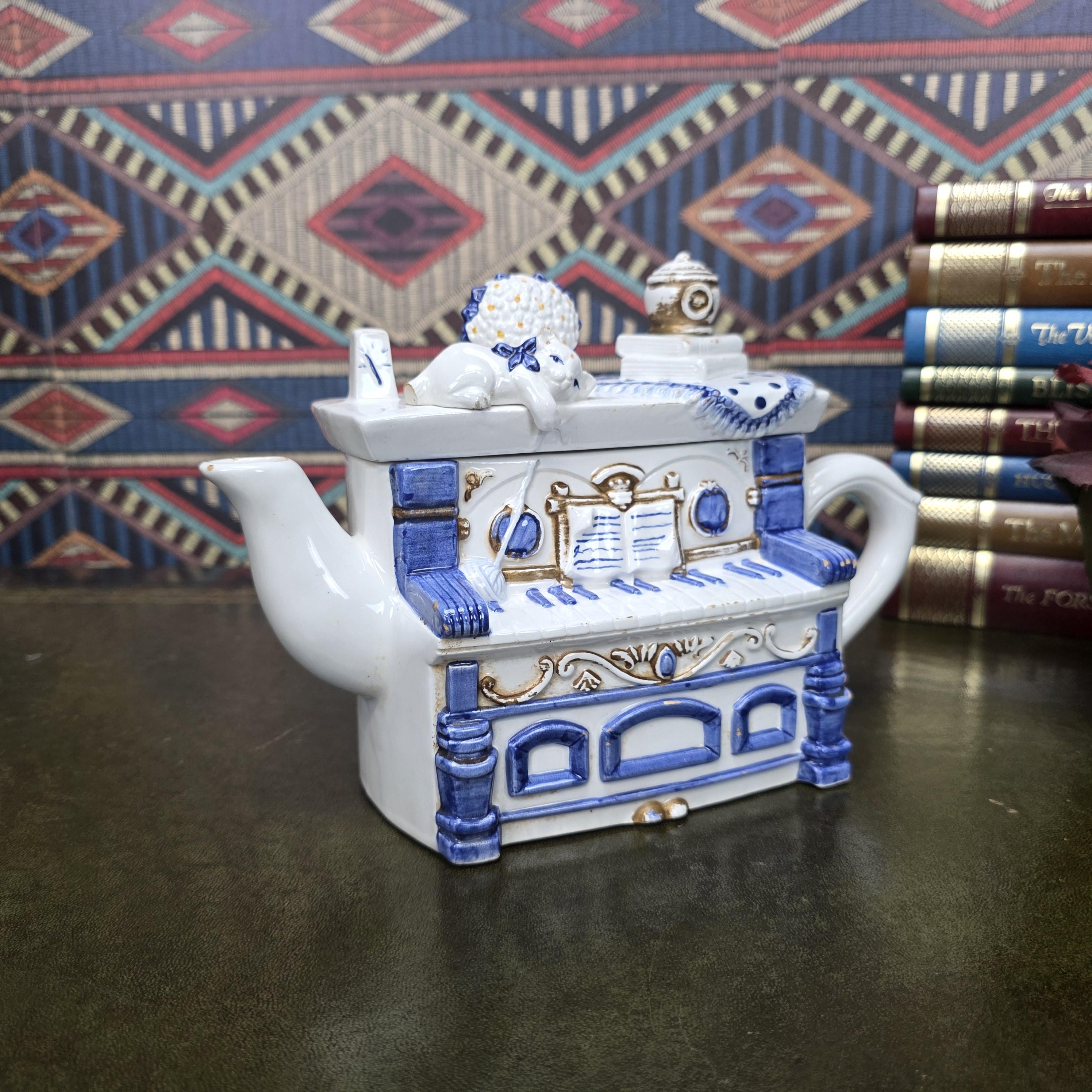 Vintage Ceramic Piano Manor House The Village Collectables Western House Gifts Decorative Teapot Ornament