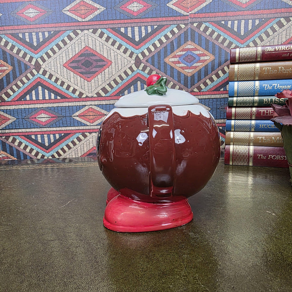 Vintage Ceramic Character Teapot Christmas Pudding Design Novelty Teapot Collectable Festive Kitchen Decor