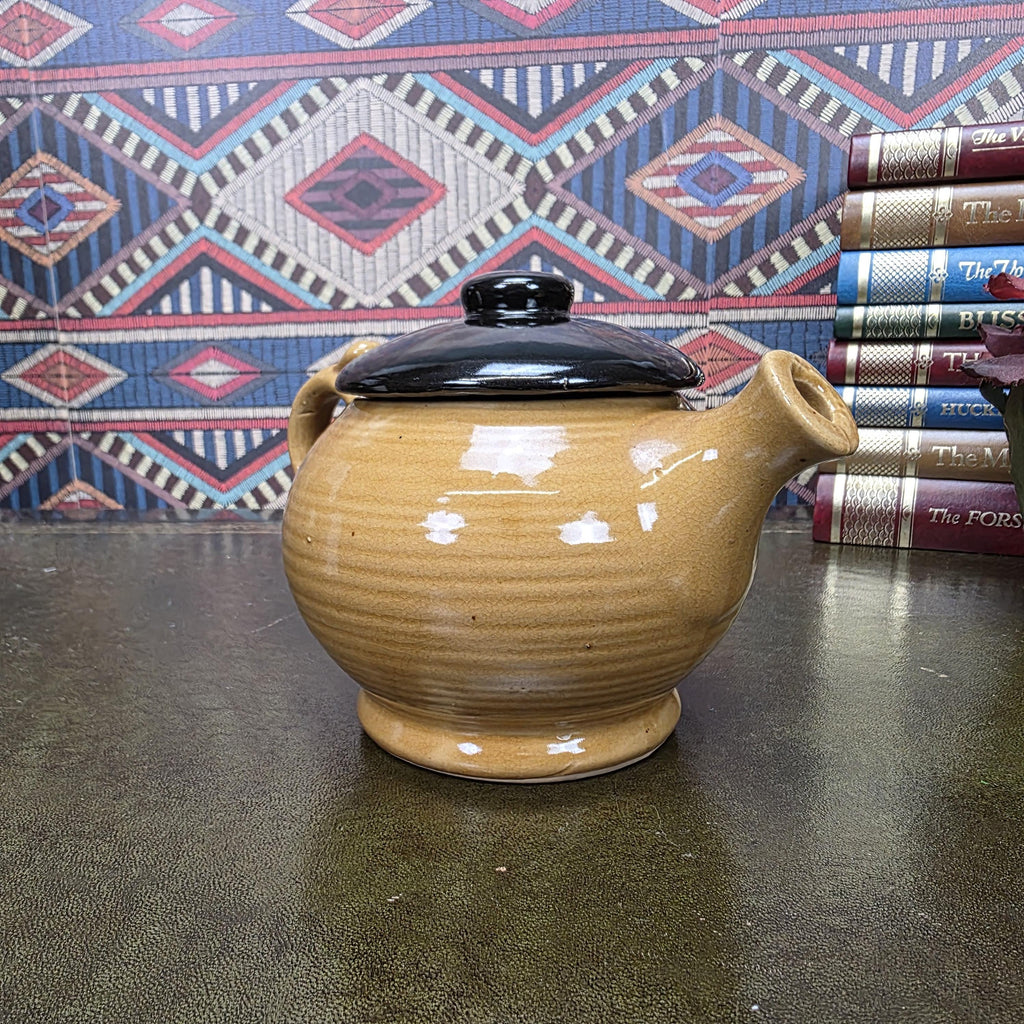 Vintage Character Face Teapot Ceramic Brown Novelty Kettle Whimsical Pottery Tea Pot Collectible